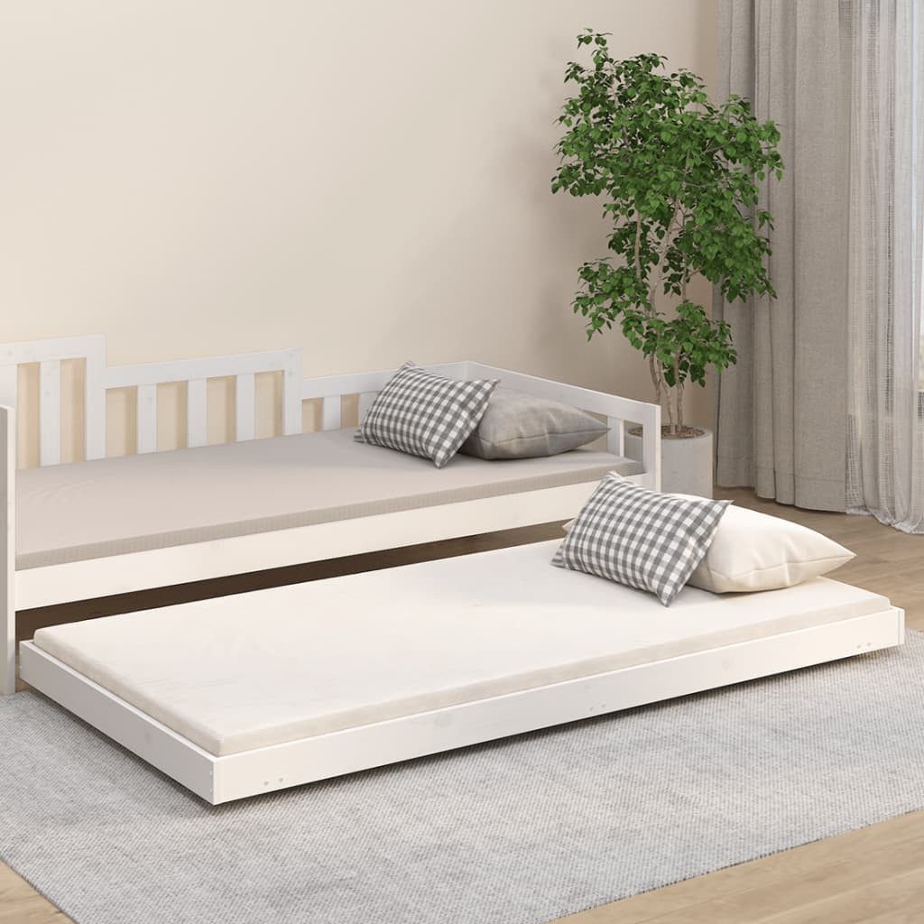 vidaXL Bett, Massivholzbett ohne Matratze Weiß 80x200 cm Kiefernholz günstig online kaufen
