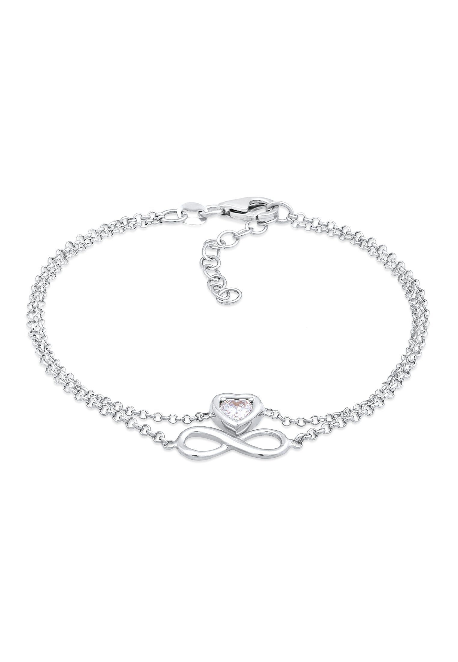 Elli Armband Layer Infinity Herz Unendlichkeit 925 Silber | Armbänder