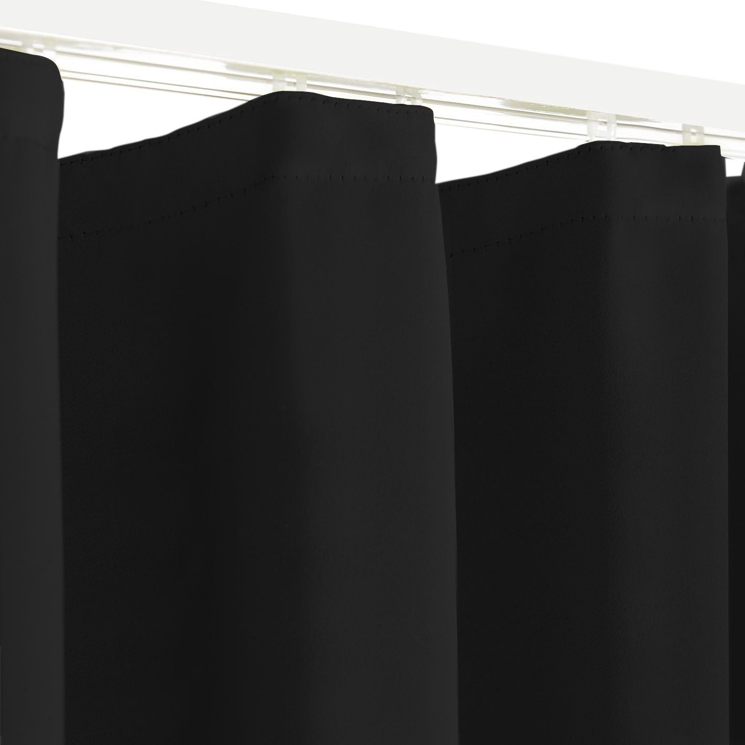 Verdunkelungsvorhang schwarz, 245cm, Modell Höhe Sopran, oder Blackout blickdicht, in Thermovorhang, Verdunkelungsschal 175cm Farbe Clever-Kauf-24
