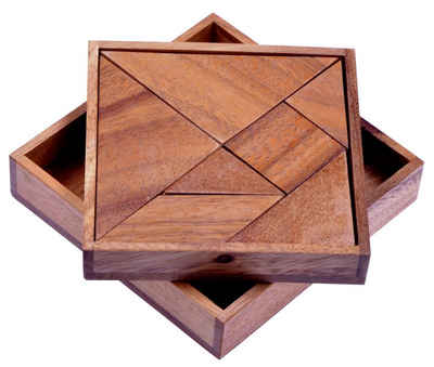 Logoplay Holzspiele Spiel, Tangram "Quadrat" - 2. Wahl - Legespiel - Knobelspiel mit 7 Legesteinen aus HolzHolzspielzeug