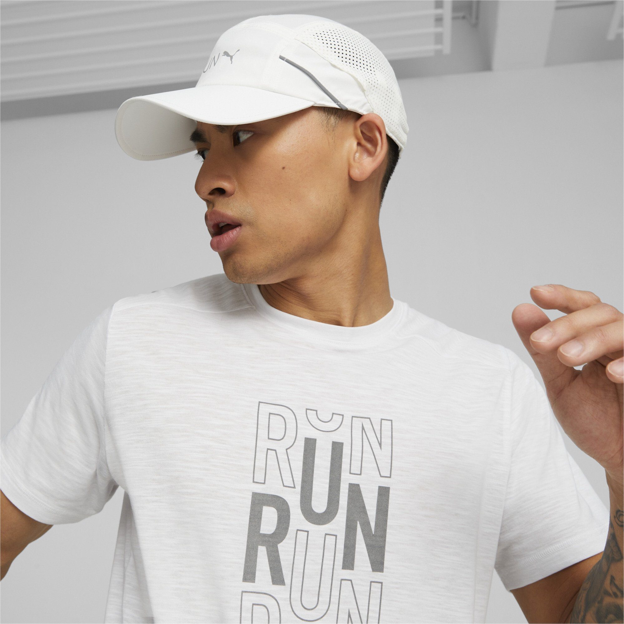 PUMA Flex Cap Leichte Runner-Cap Erwachsene White