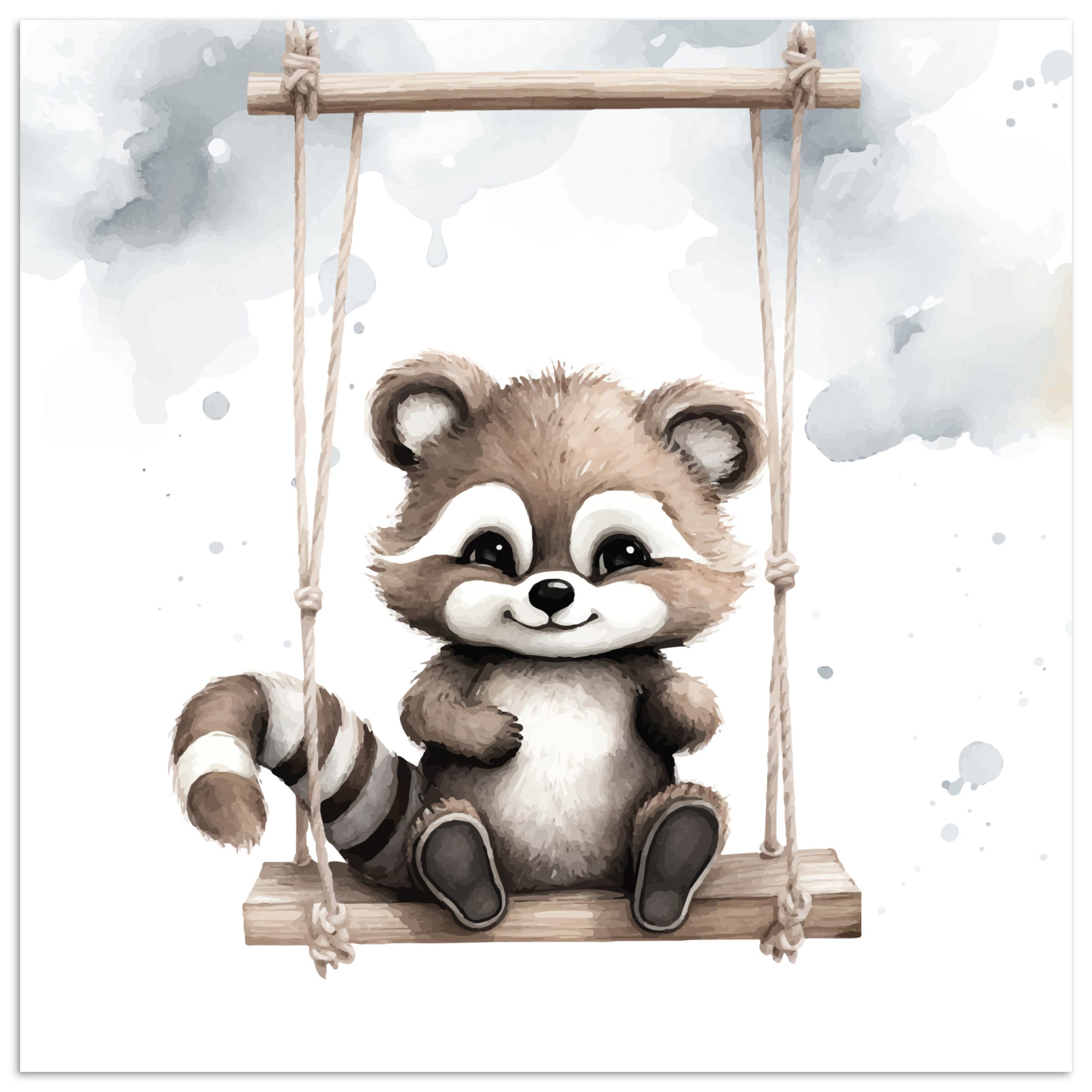 Poster Waschbär - Tier - Kinder - Babyzimmer - Kinderzimmer
