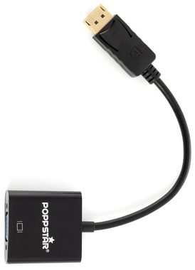Poppstar VGA Buchse auf DisplayPort Adapter-Kabel Computer-Kabel, DisplayPort, VGA (26 cm), Kabellänge 15 cm, Gesamtlänge 26 cm, schwarz