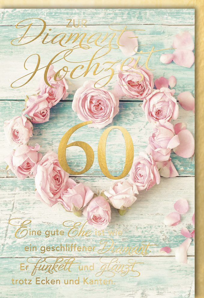 Verlag Dominique Grußkarten A Diamanthochzeit 60. Hochzeitstag