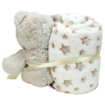 BEMIRO Tierkuscheltier Teddy Geschenkset für Babys - inkl. Fleecedecke & Kuscheltier