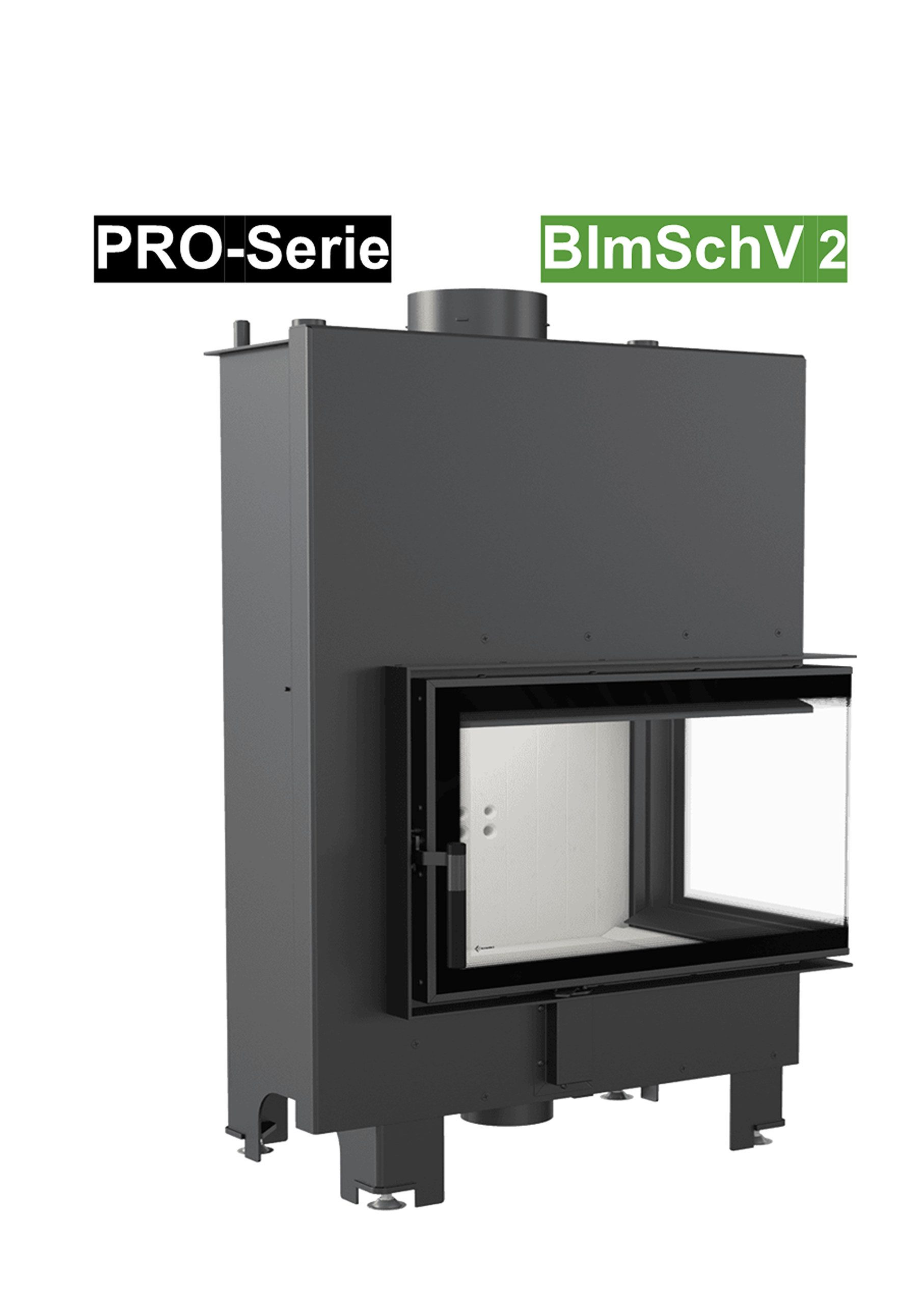 Kratki Kamineinsätze Wasserführender Kamineinsatz KRATKI MBM rechts 12 kW Ø 180, 12,00 kW