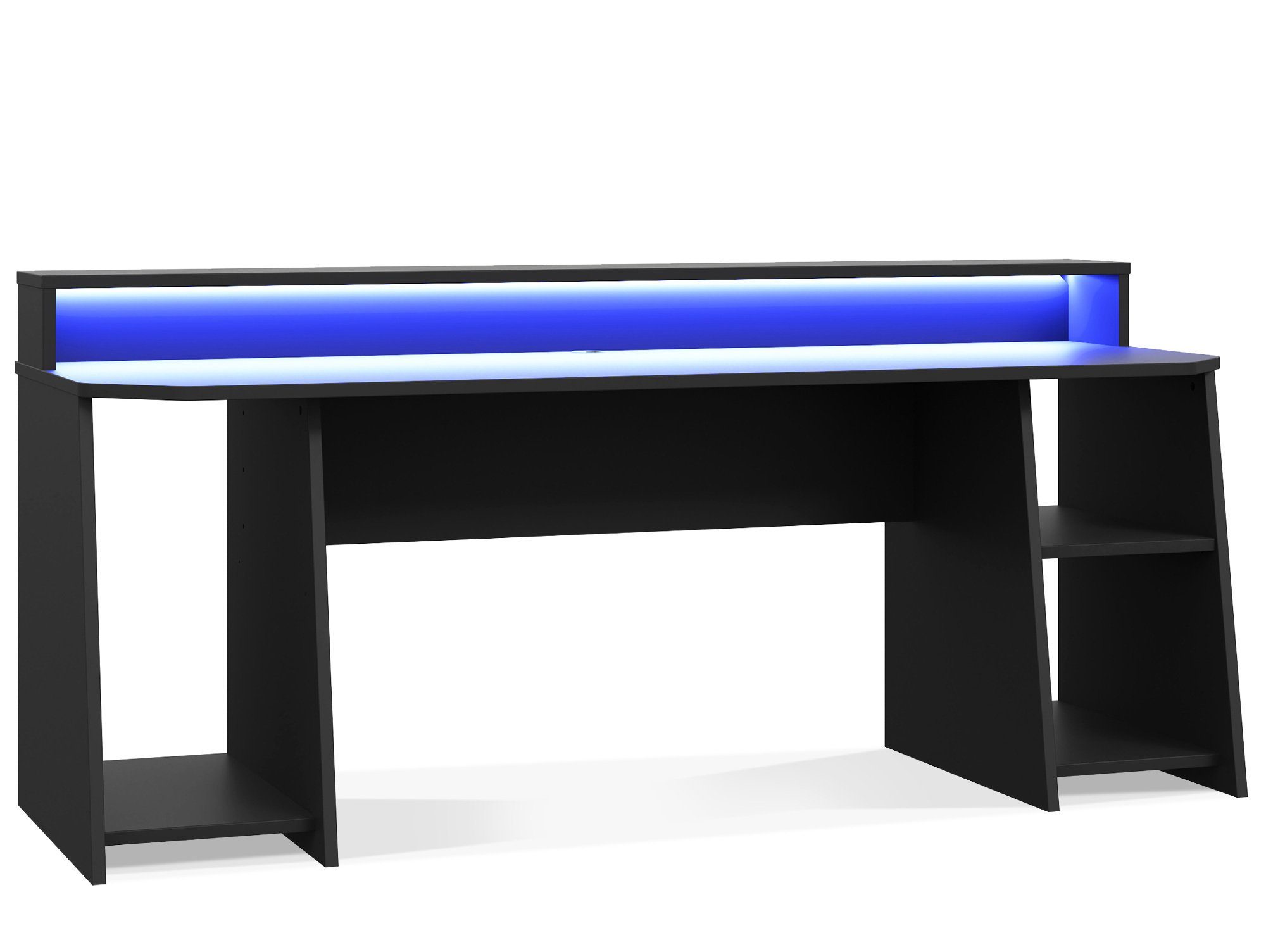 Moebel-Eins Schreibtisch, TEZO BIG II Gaming Schreibtisch 200 cm, Material Dekorspanplatte, schwarz