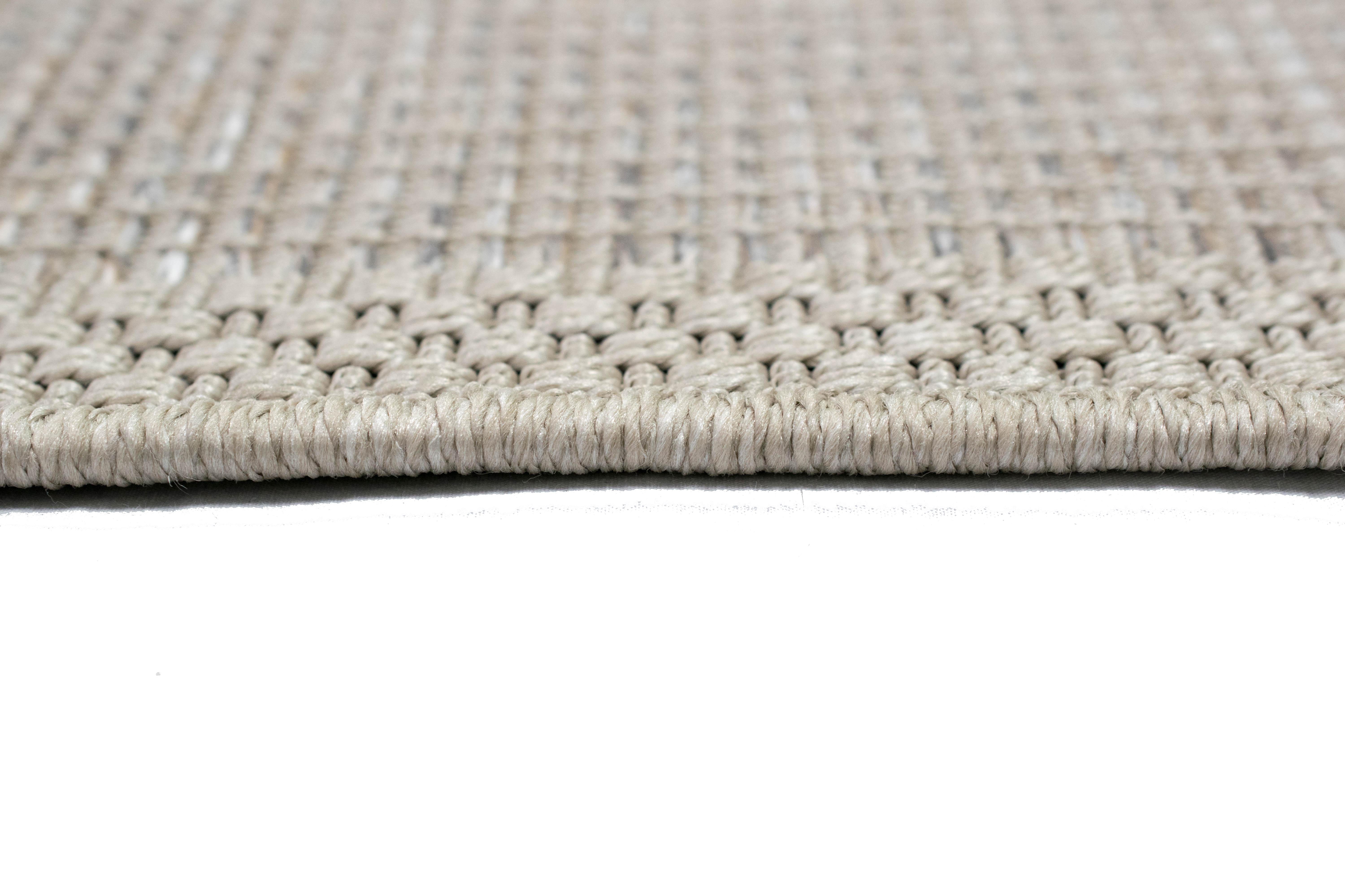 Teppich In- & beige mm grau, TeppichHome24, rechteckig, Höhe: 5 Sisal Outdoor Outdoorteppich