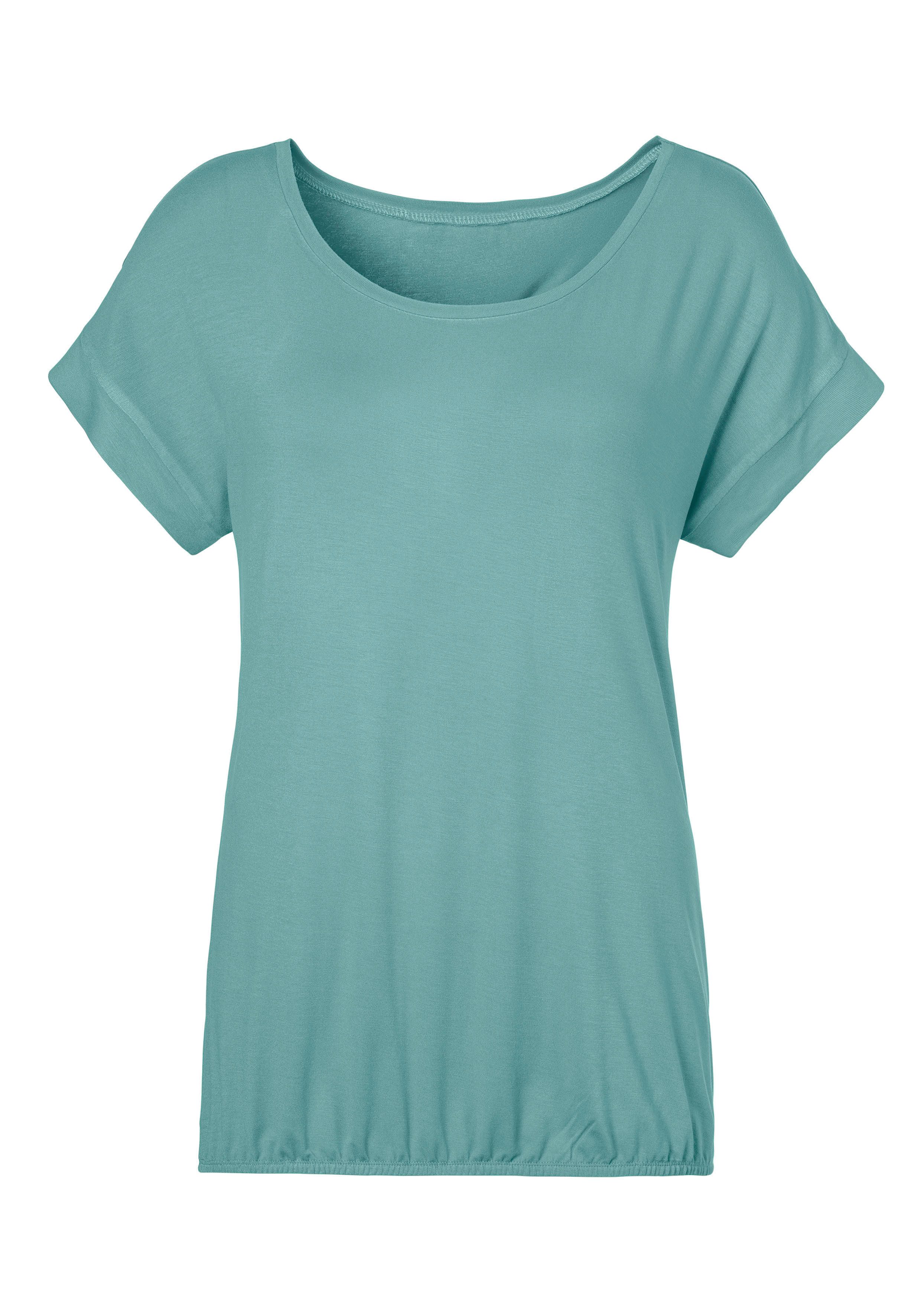 Vivance Kurzarmshirt mit Gummizug im Bund aus weichem Viskose-Stretch. € 19,99, (€ 19,99 pro 1 Stk).