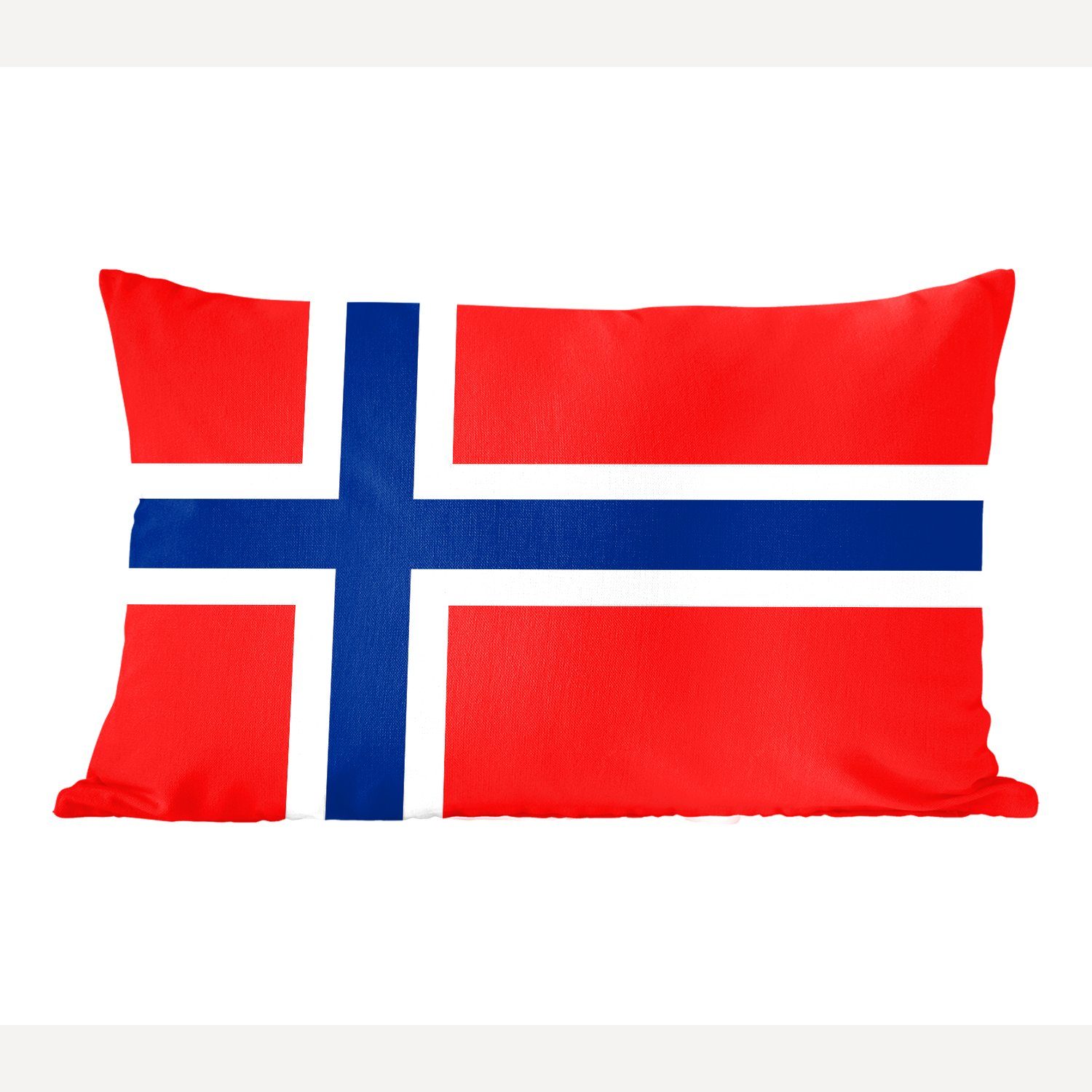 MuchoWow Dekokissen Bild der Flagge von Norwegen, Wohzimmer Dekoration, Zierkissen, Dekokissen mit Füllung, Schlafzimmer