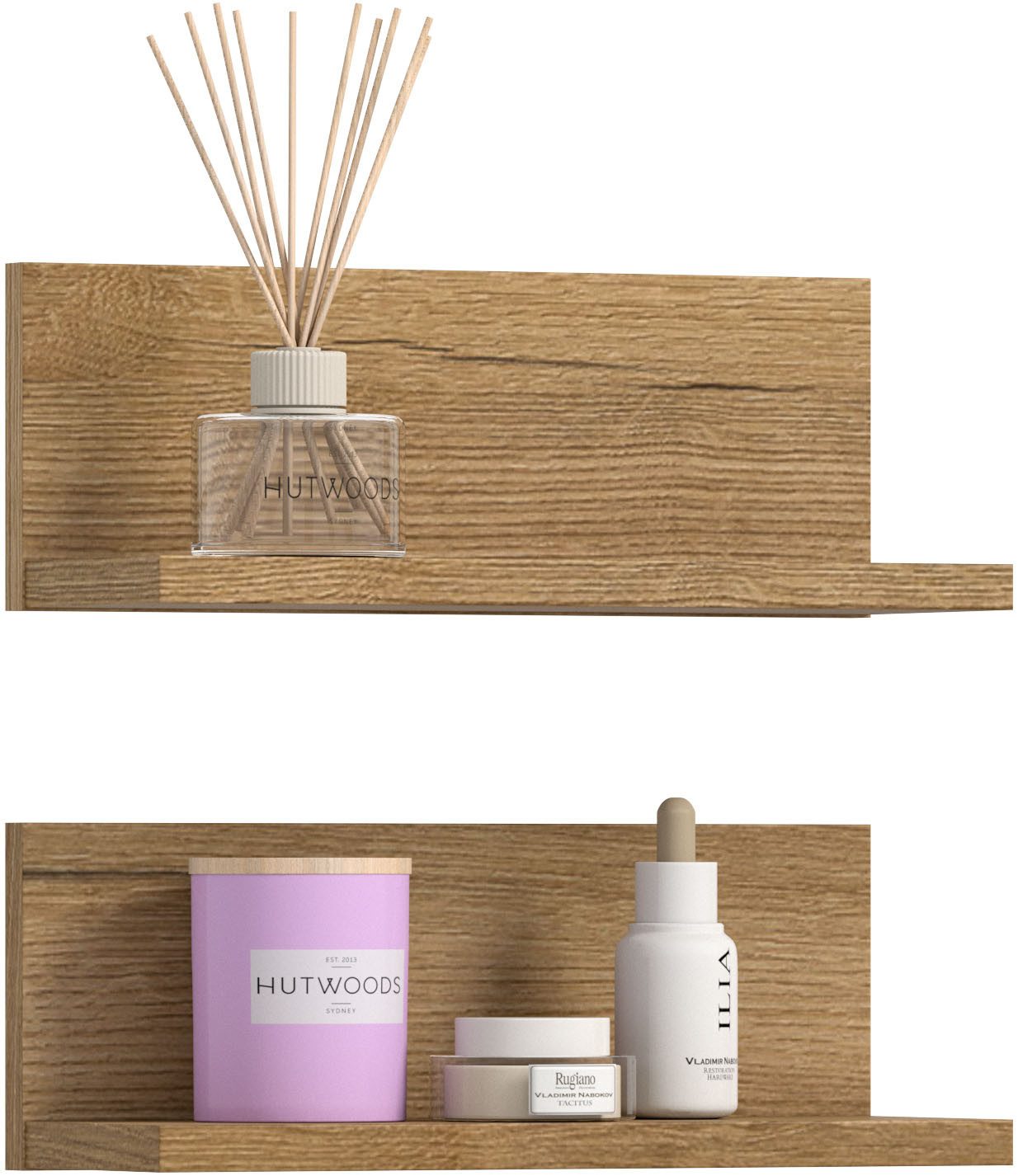 welltime Wandregal VANN, 2er Set Wandboard, inkl. Montagematerial zur Wandmontage