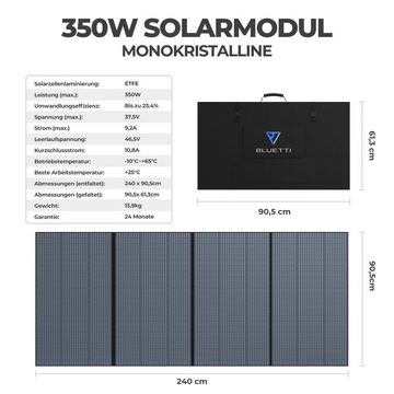 BLUETTI Stromerzeuger »AC300+B300 Stromerzeuger mit PV350 350W Solar Panel«, 3,00 in kW, (6 3000W AC Ausgängen(6000W Peak), 1 x 100W PD, 2 x 18W USB-A, 2 x 5V/3A), Dual-AC: Max. 2300W