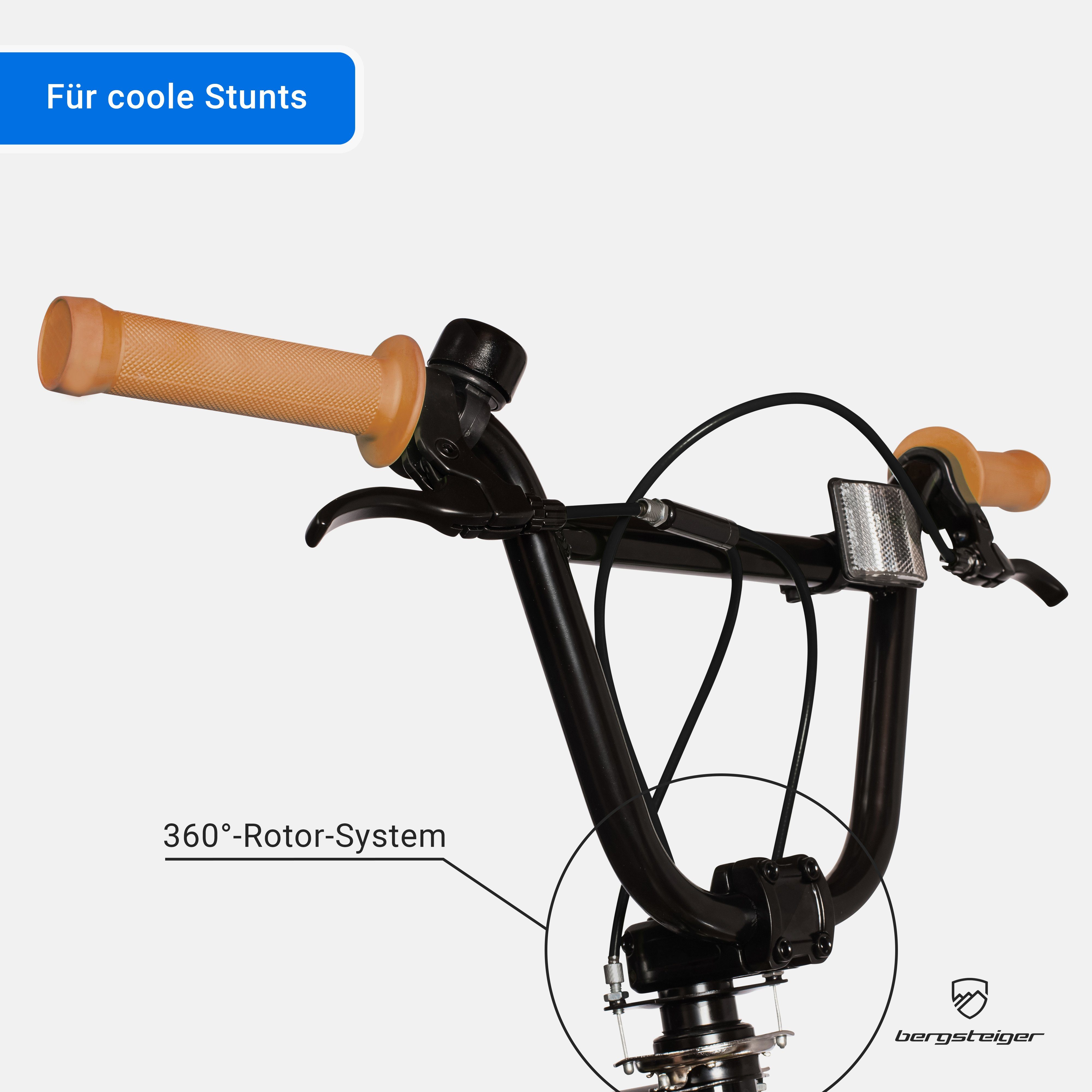 bergsteiger BMX-Rad Halifax 20 Zoll, 360° Rotor-System, Freestyle, Mädchen, Jungen, 1 Gang, U-Bremse
