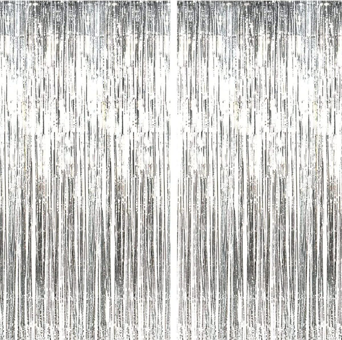 Tinsel CTGtree Luftschlange Silberregen 10stk Glitzervorhänge Vorhange Fringe Hintergrund Metallic