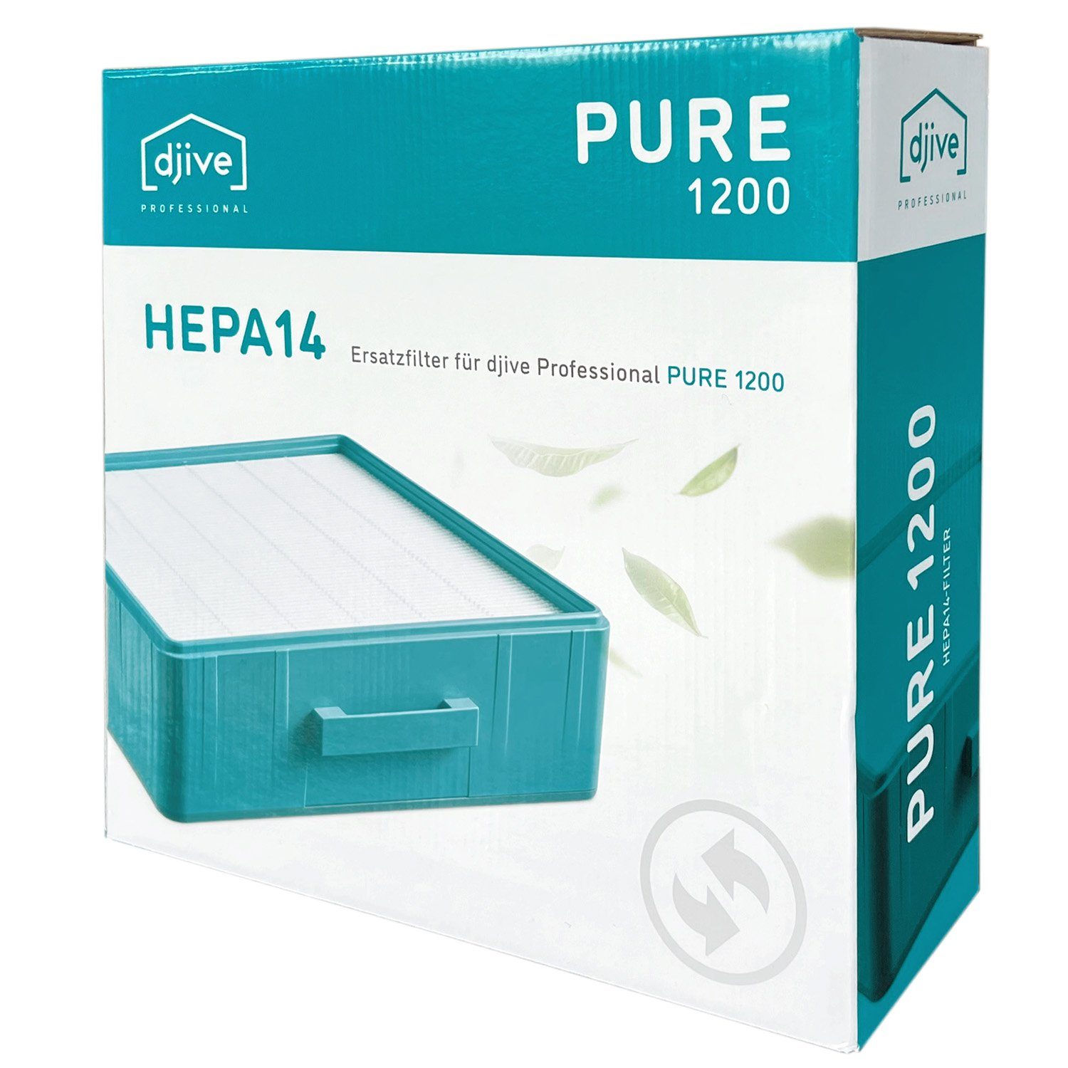 djive HEPA-Filter H14, Zubehör für djive Professional PURE1200 Luftreiniger, filtert 99,995% der Feinstaubpartikel, Pollen uvm. aus der Luft