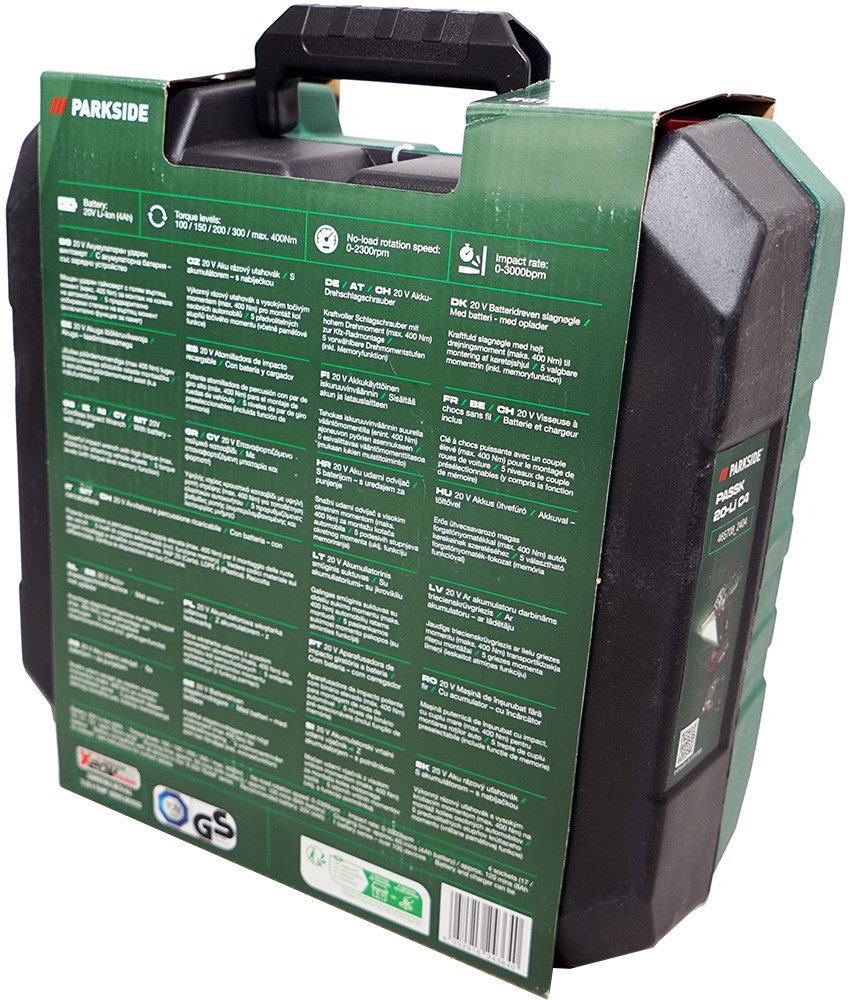 Parkside Akku-Schlagschrauber Akku Drehschlagschrauber PASSK 20-Li C4 im Transportkoffer, 2300 U/min, 400 Nm