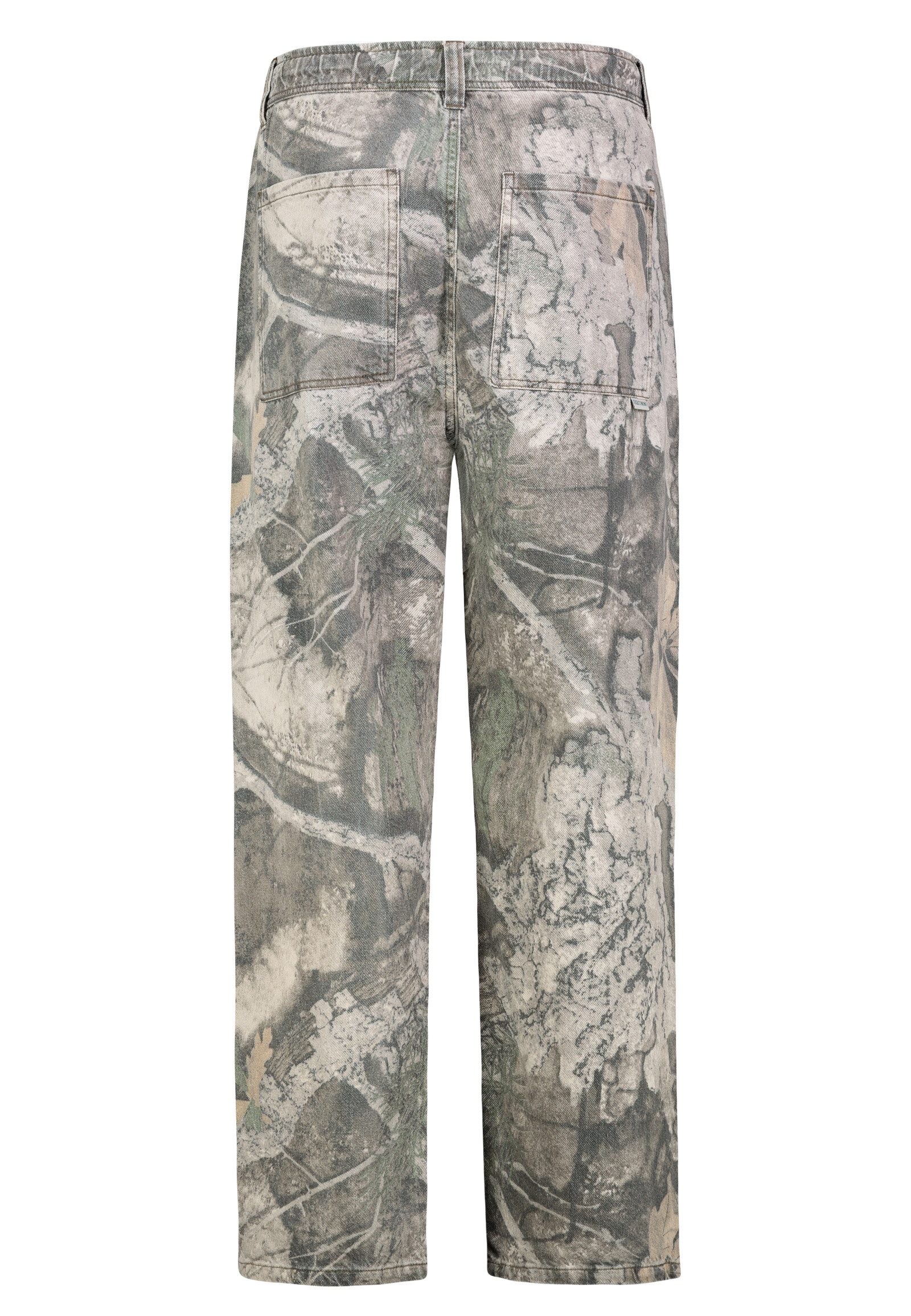 Eight2Nine Stoffhose Herren Hose mit Marmor-Print Heavy-Twill Hose, Allover Muster, Gummibund
