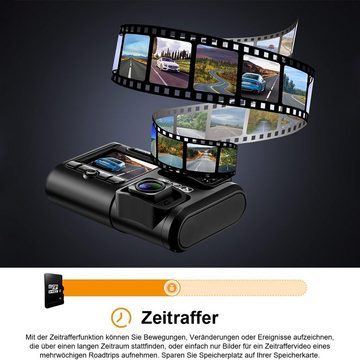 yozhiqu Ultraklarer, in die Front eingebauter Dual-1080P-Autorekorder Dashcam (Novatek-Prozessor, WiFi-Konnektivität, Infrarot-Nachtsicht, G-Sensor)