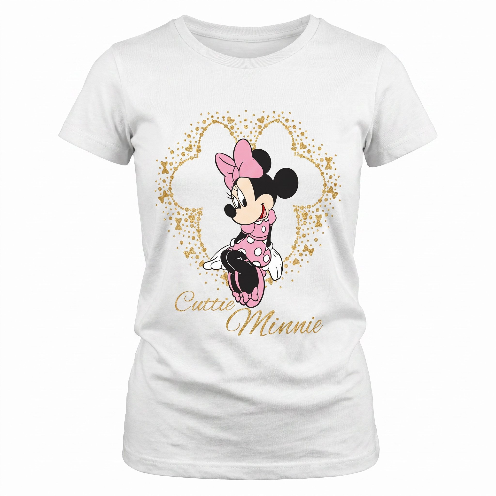 Disney Print-Shirt Disney Minnie Maus Mädchen Kinder kurzarm T-Shirt 100% Baumwolle, Gr. 92 bis 128