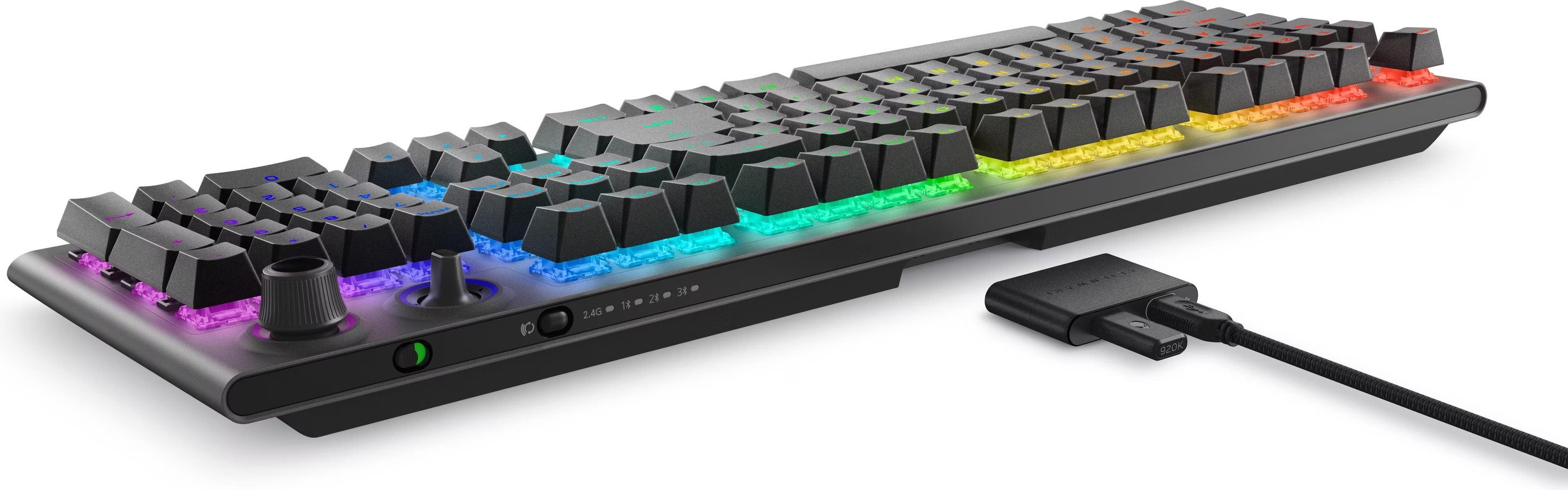 Dell Alienware AW920K Gaming-Tastatur (Cherry MX Red, Per-Key RGB, Tri-Mode, Prog. Regler, Magnet-Laden)