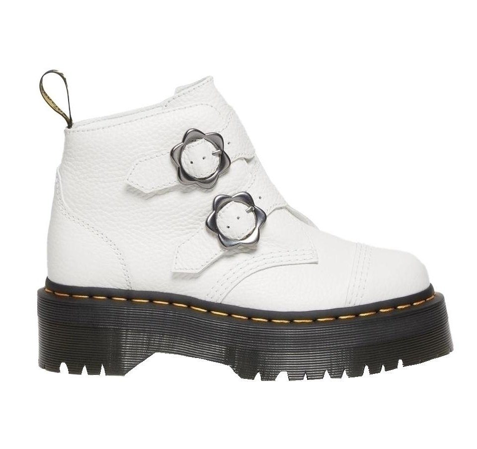 DR. MARTENS Dr. Martens Devon Flower Buckle Leather Boots Plateaustiefel