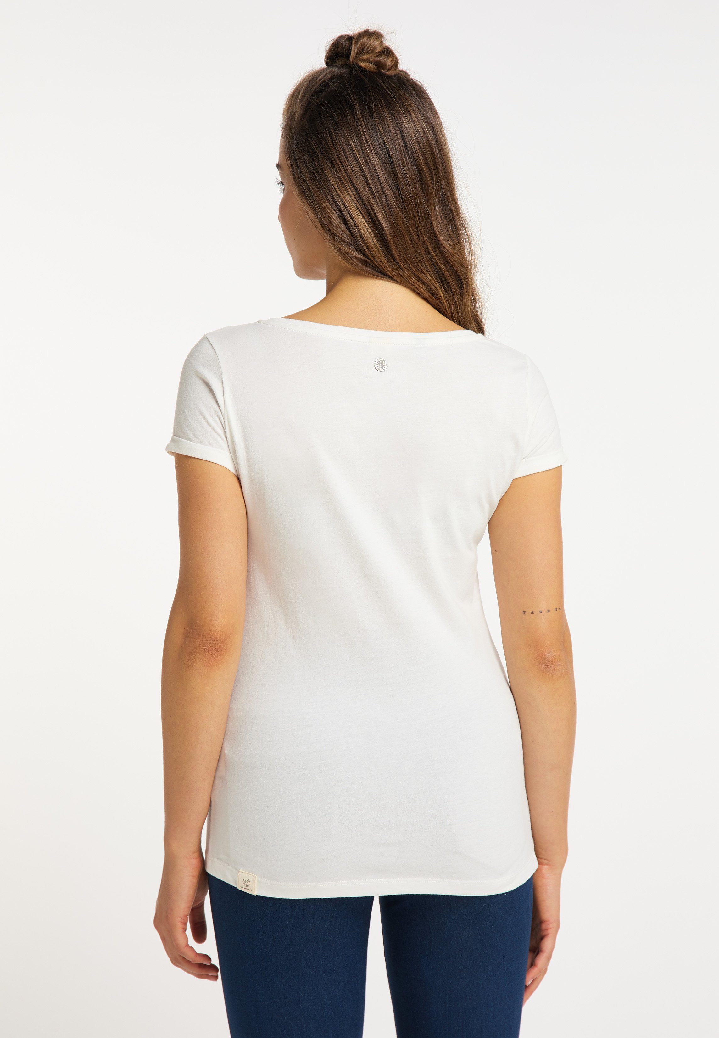 ORGANIC UNI T-Shirt Nachhaltige PRINT Mode Ragwear WHITE Vegane & FLORAH