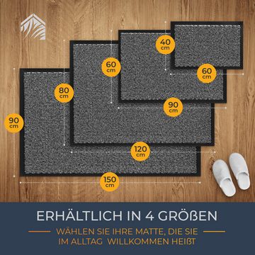 Fußmatte Fußmatte Schmutzfangmatte für Innen und Aussen, TIMELEOS, Höhe: 7 mm