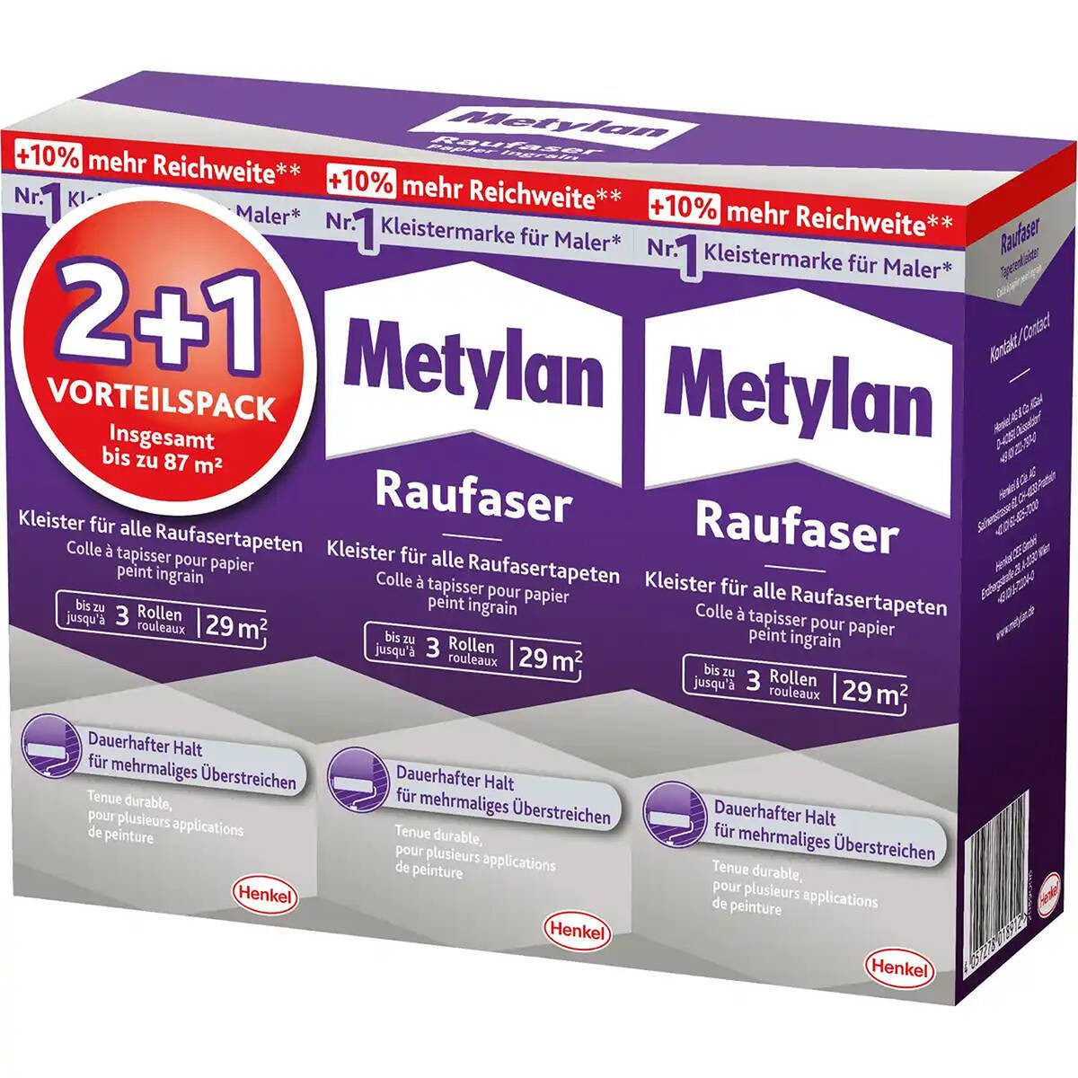 Metylan Kleister Metylan Raufaser, (Packung), Metylan,Henkel,Raufaser,überstreichbar