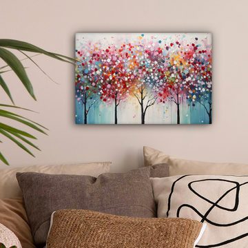 OneMillionCanvasses® Leinwandbild Kunst - Bäume - Natur - Acryl, (1 St), Leinwand Bilder Klein, Wand Dekoration 30x20 cm
