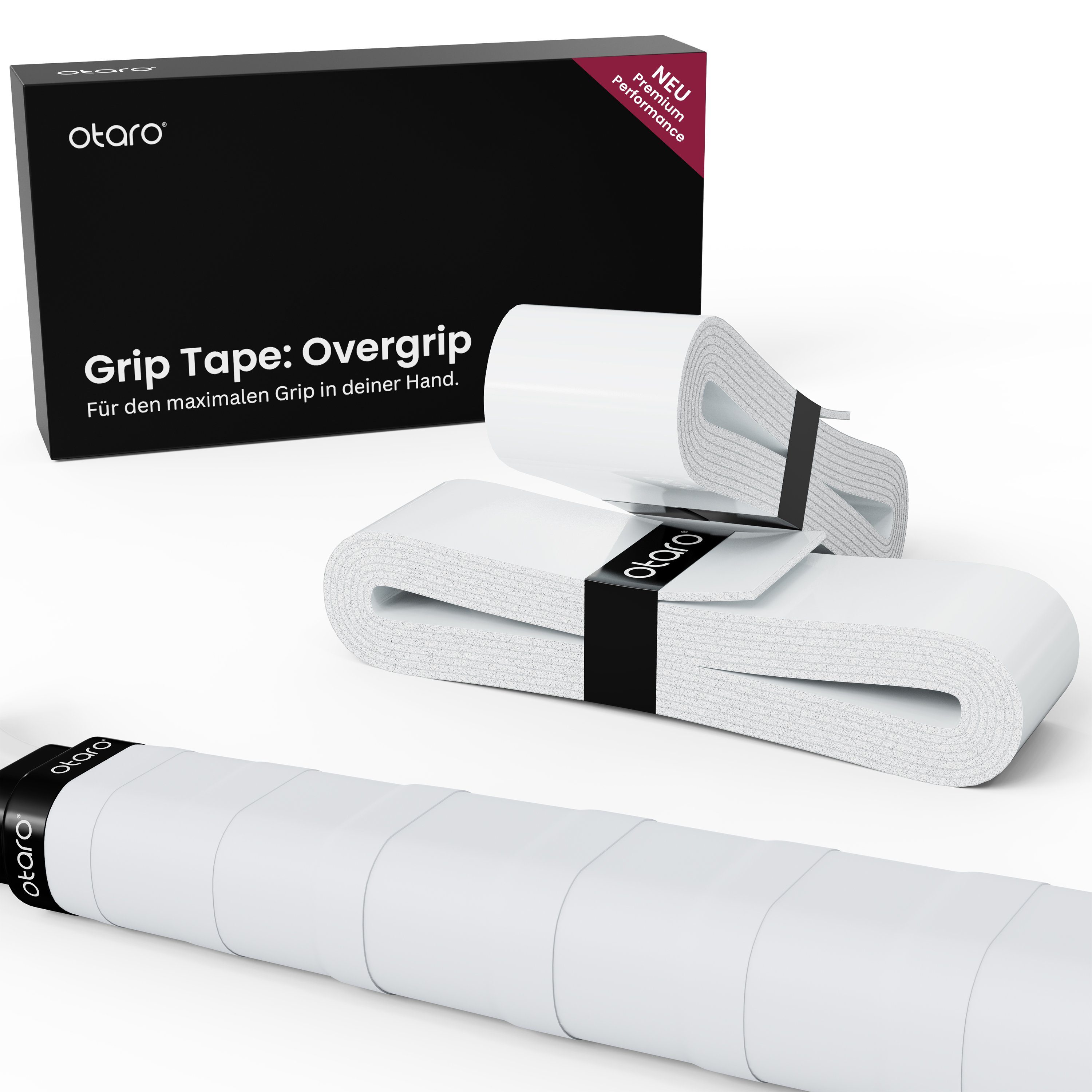 Otaro Tennisschläger Griffband Overgrip Griptape super Halt auch für schwitzige Hände, (8-tlg., Für maximalen Grip beim Spiel, Auch bei langen und intensiven Matches, Ideal auch für schwitzige Hände, 100% Plastikfrei verpackt), Sehr fester Halt in der Hand auch für schwitzige Hände