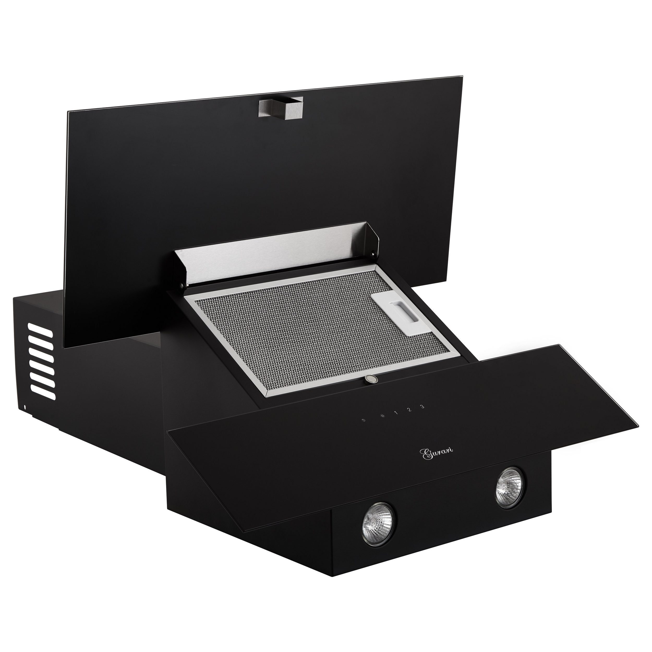 Kaiser Küchengeräte Kopffreihaube GCH 268 BL 8 Prime/30 GCH 268 BL 8 Prime/30, Dunstabzugshaube 80cm/ Schwarz Glas/Inkl. Abluftschlauch