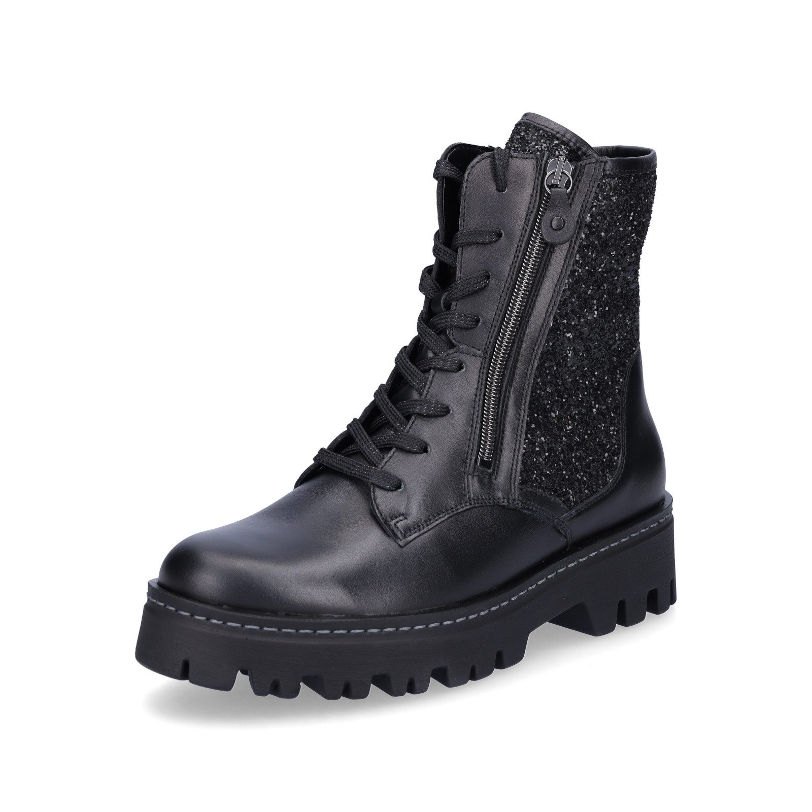 Waldläufer Damen Schnürboot London schwarz Schnürboots