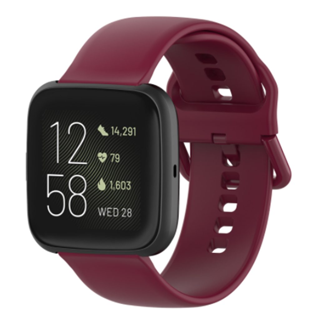 ELEKIN Smartwatch-Armband Ersatzbänder Kompatibel mit Fitbit Versa 2, Fitbit Versa Lite/Special Rotwein