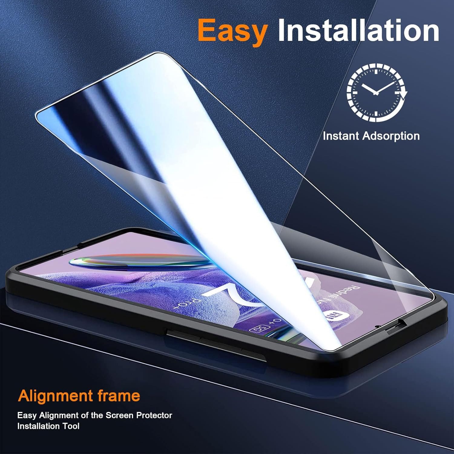 CLM-Tech Displayschutzglas 2x Schutzfolie für Xiaomi Redmi Note 12 Pro 5G - Panzerfolie für Xiaomi Redmi Note 12 Pro 5G, Xiaomi Redmi Note 12 Pro 5G Panzerglas  – Bild 5 von 5