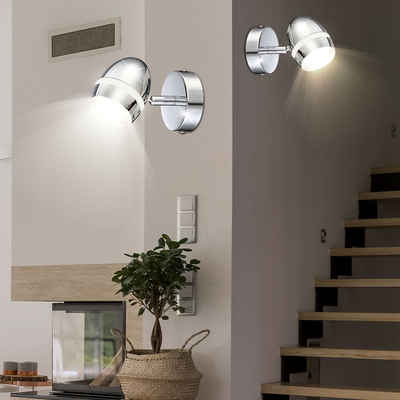 etc-shop LED Wandleuchte, LED-Leuchtmittel fest verbaut, Warmweiß, 2er Set LED Wand Strahler Leuchten Spot Lese Lampen schwenkbar