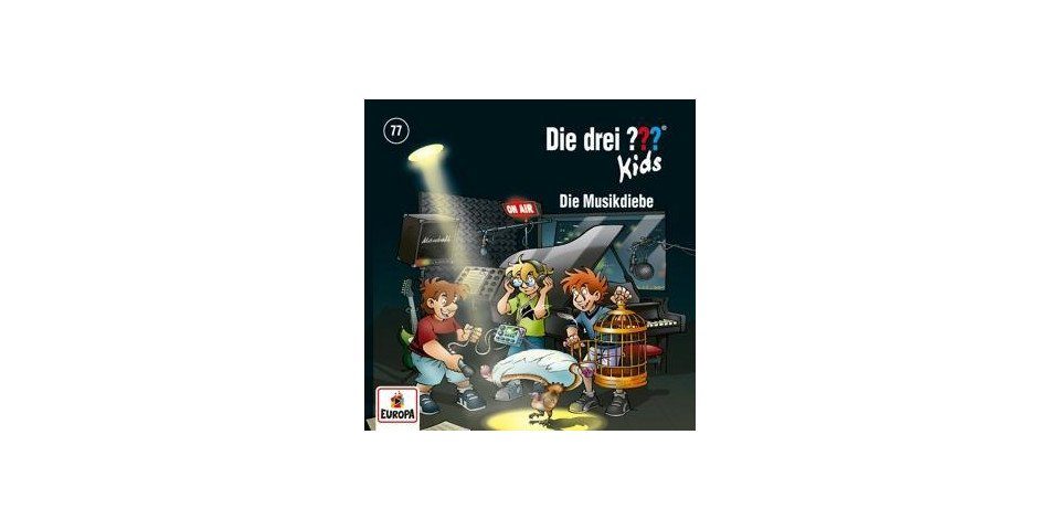 Hörspiel-CD Die drei ??? Kids - Die Musikdiebe. Tl.77, 1 Audio-CD
