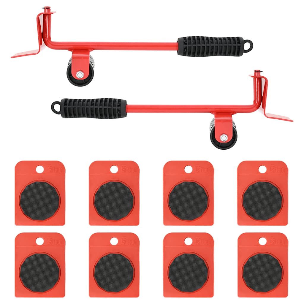 vidaXL Stuhlrolle Möbelrollen 8 Stück mit Hebern Rot 9,8x7,5x3 cm 150 kg, (8-St)