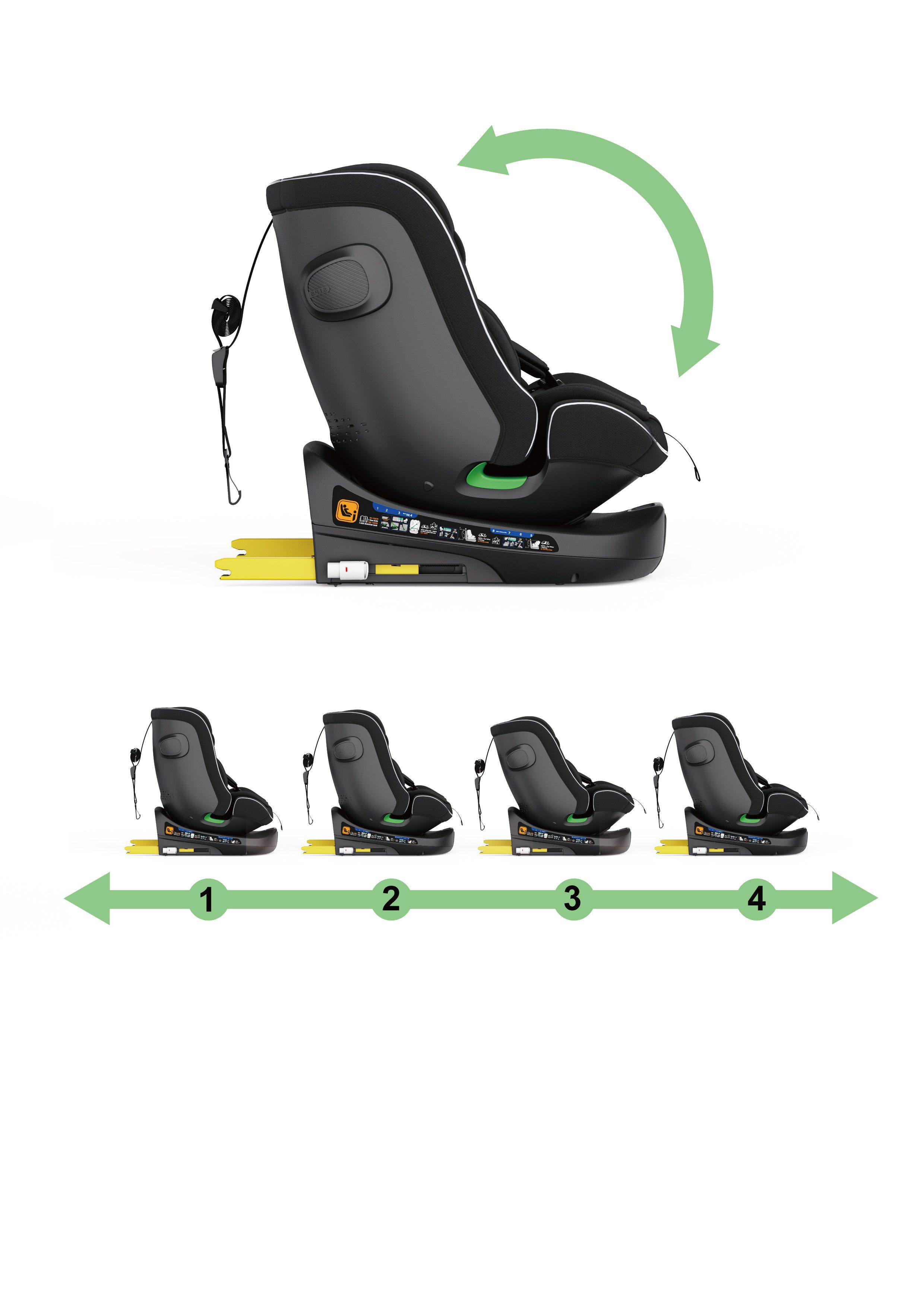 XOMAX Autokindersitz XOMAX Nova Kindersitz mit ISOFIX Auto 0-36kg AUTOSITZ 360°Drehbar, bis: 12 Jahre, (1-tlg) – Bild 3 von 5
