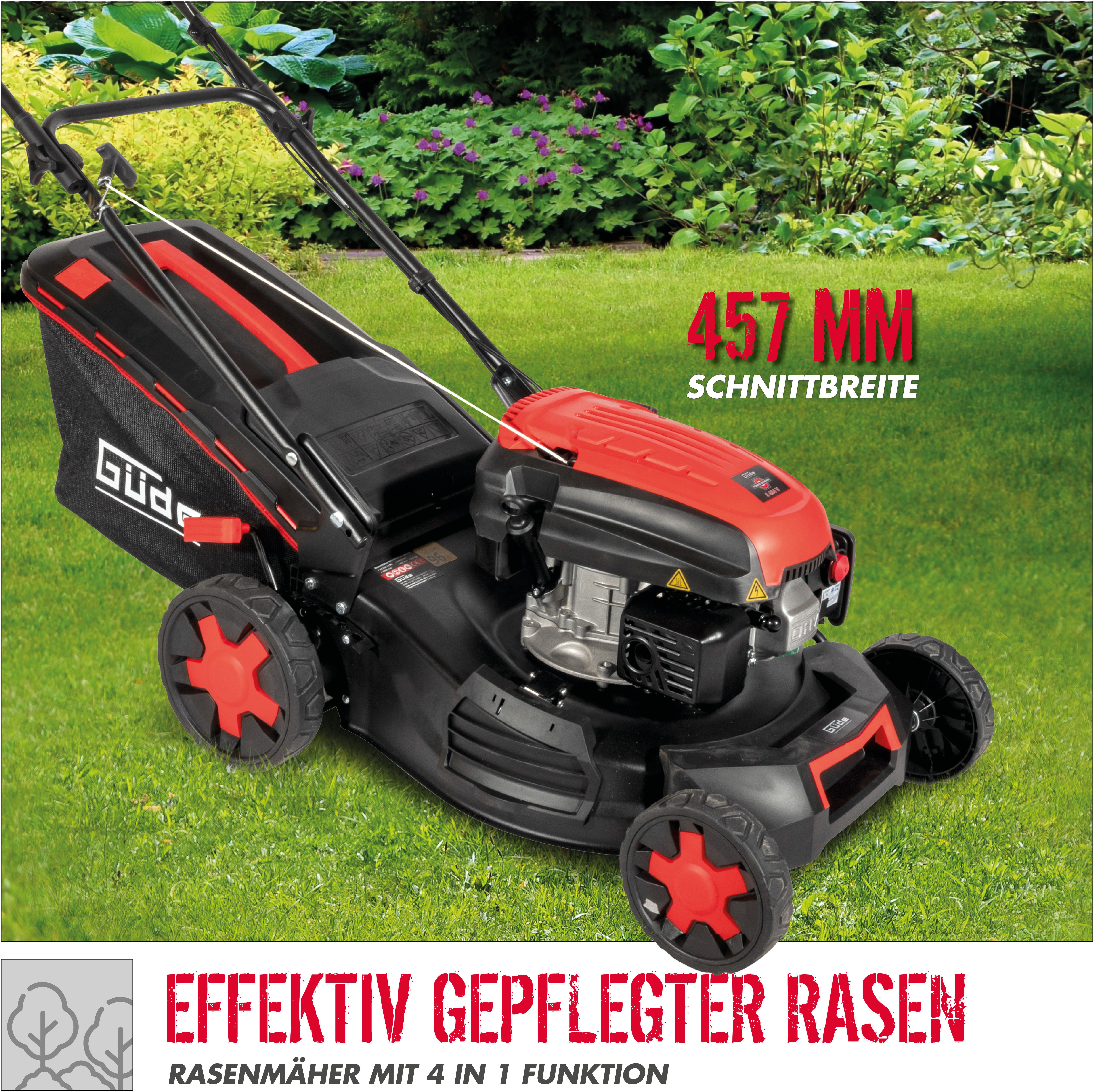 Güde Benzinrasenmäher BIG WHEELER 464.3 R, 45,7 cm Schnittbreite, für größere Rasenflächen bis 1.400m²