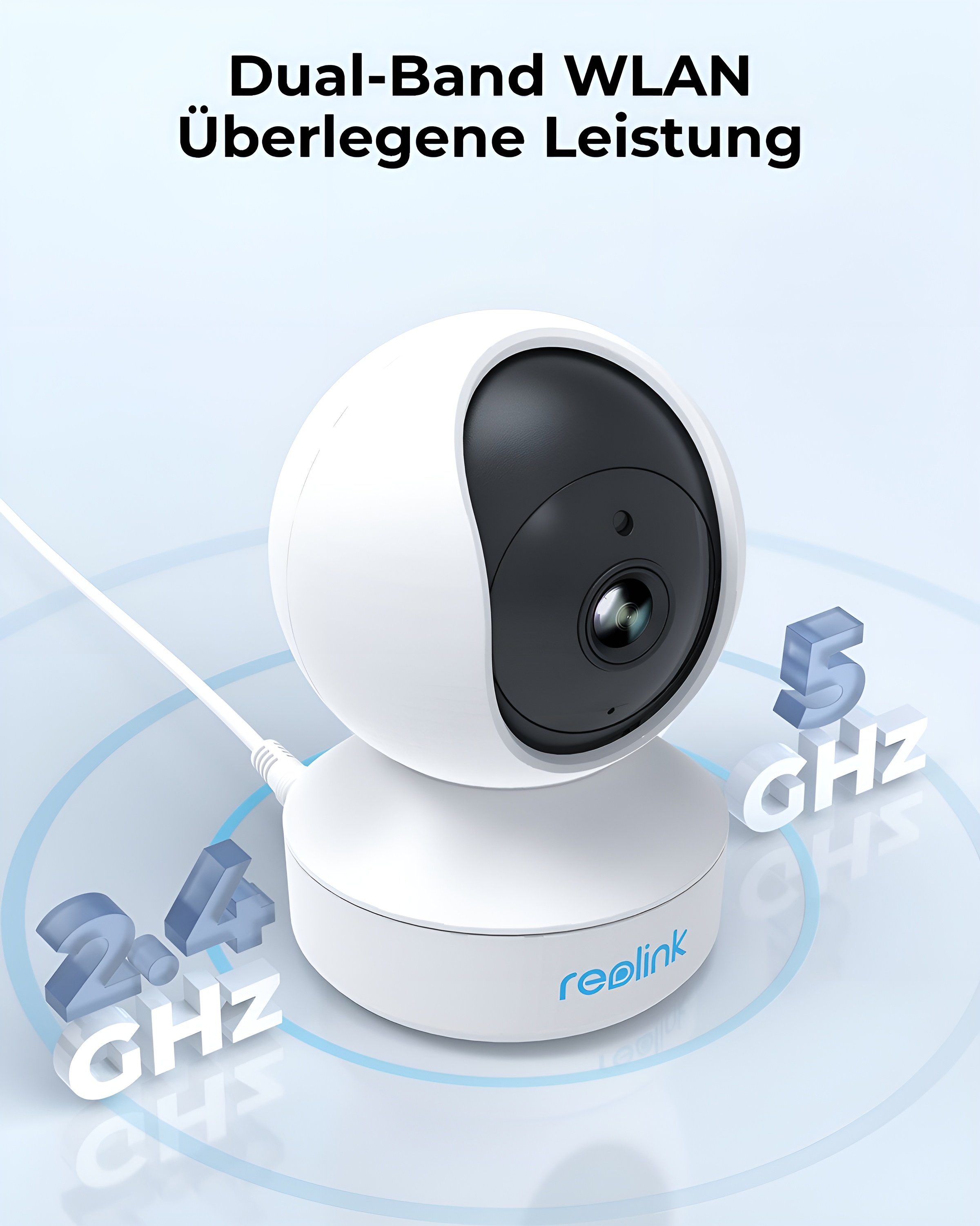 Reolink Überwachungskamera E1 Pro 4MP Indoor 355° Schwenk- / 50° Neigung PT Dualband WLAN IP (Innenbereich, 8pcs Infrarot-LED, Auto Tracking,2-Wege-Audio,Baby Monitor)