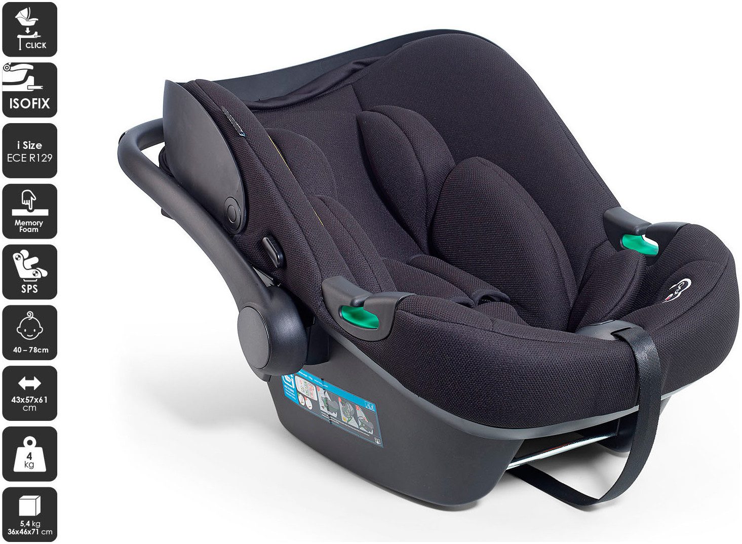 BabyGo Kombi-Kinderwagen Style - 3in1, (Set), inkl. Babyschale mit Adaptern u. Wickeltasche