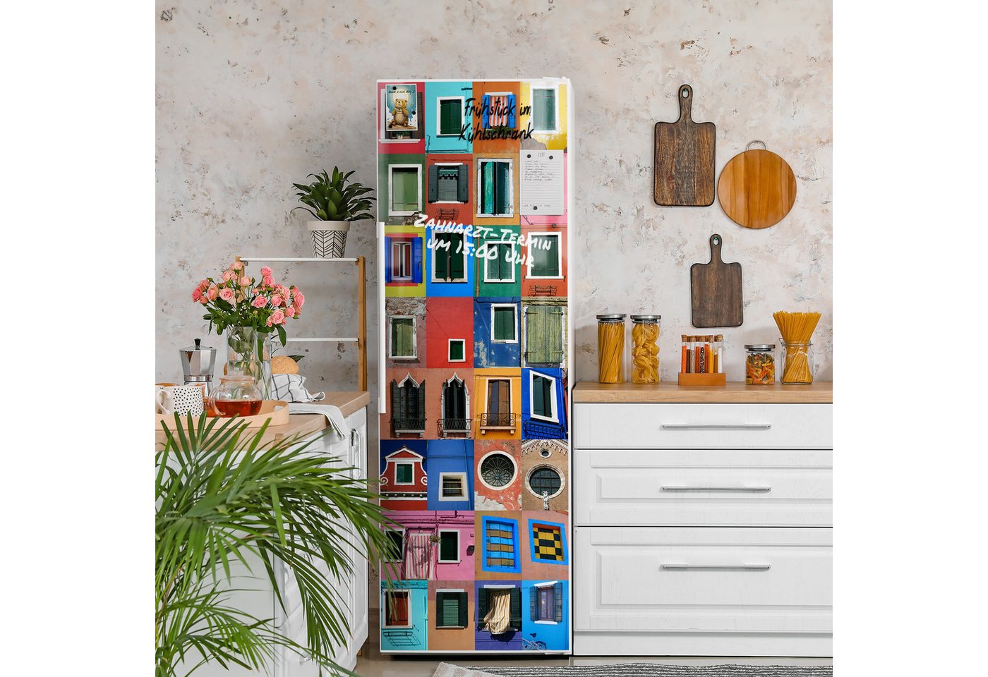 Thumbnail - DEQORI Magnetfolie 'Farbenfrohes Burano', beschreibbar Kühlschrank Magnetmatte magnetisch Magnetfolie