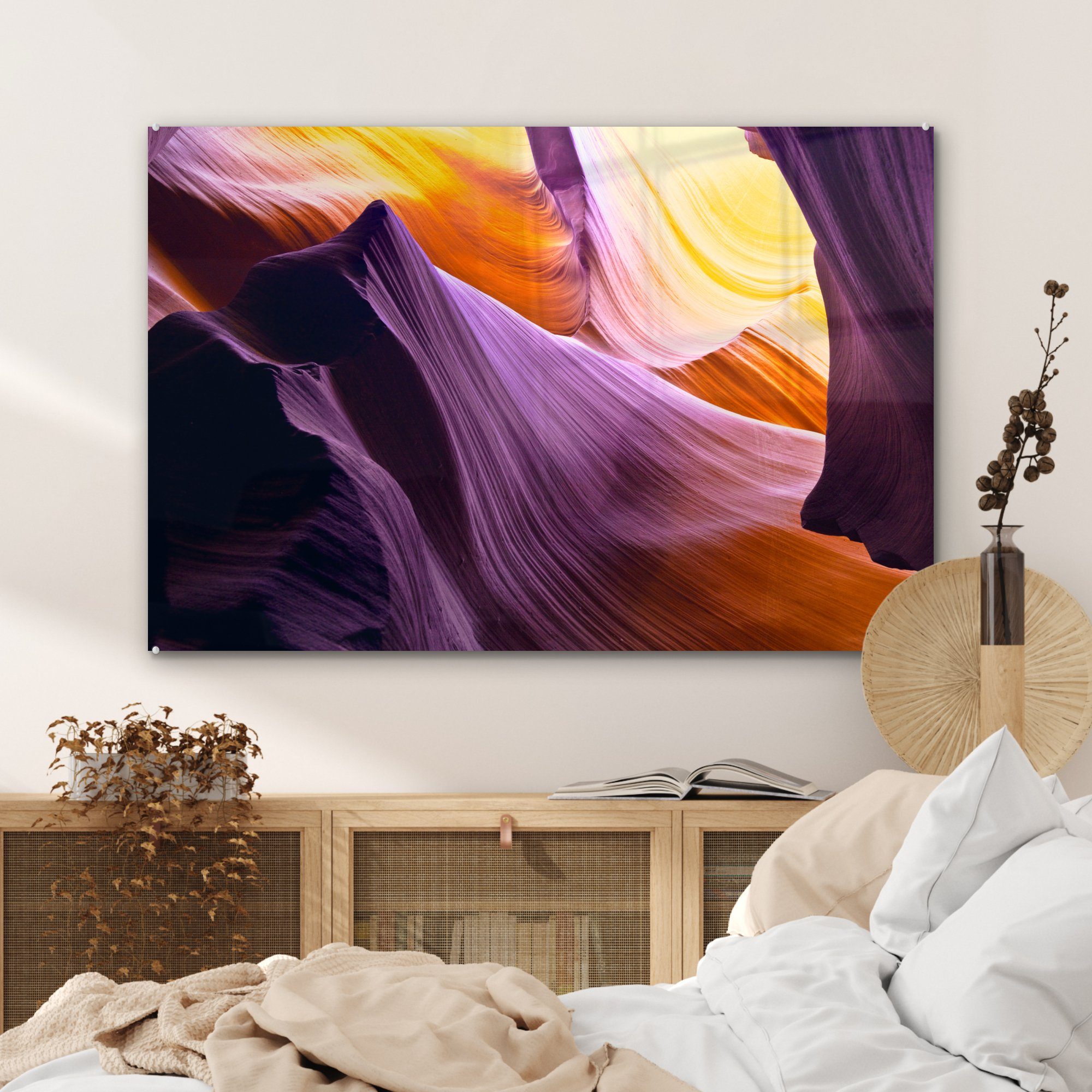 St), Antelope Steine Sonnenlicht im MuchoWow im Schlafzimmer Acrylglasbilder & Bunte Canyon, Acrylglasbild Wohnzimmer (1
