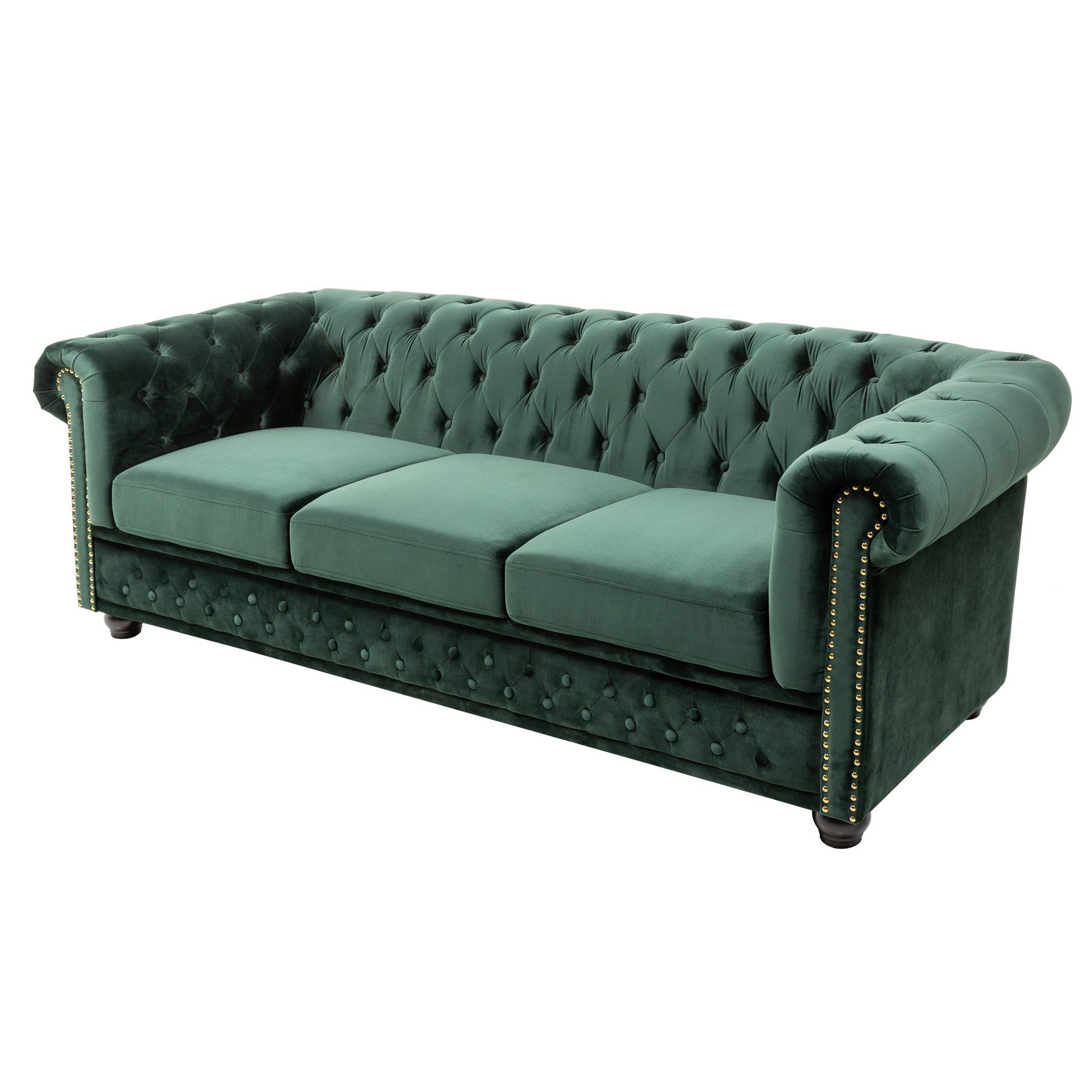 riess-ambiente Sofa CHESTERFIELD 205cm flaschengrün, Einzelartikel günstig online kaufen