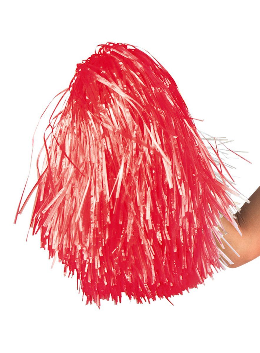 Widdmann Kostüm Cheerleader Pom-Pom rot, Ein roter Bommel für sportliche Choreografien