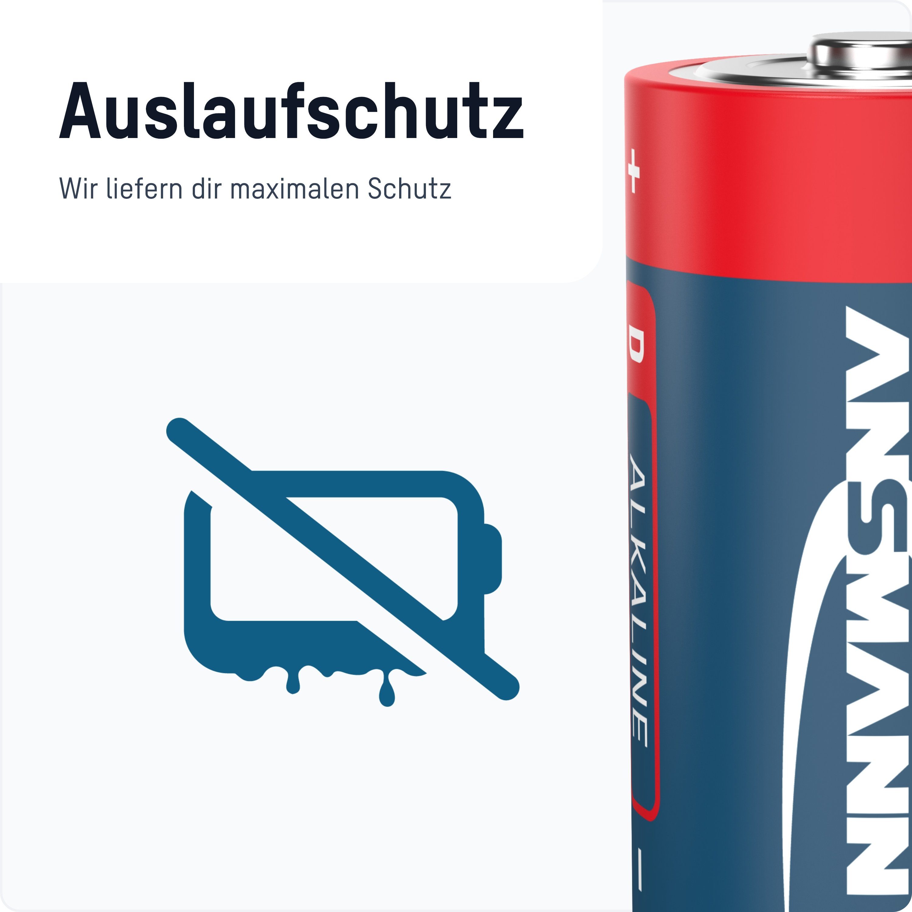 ANSMANN® Mono Batterie 4 LR20 - auslaufsicher 1,5V D Stück Batterie Alkaline Batterien