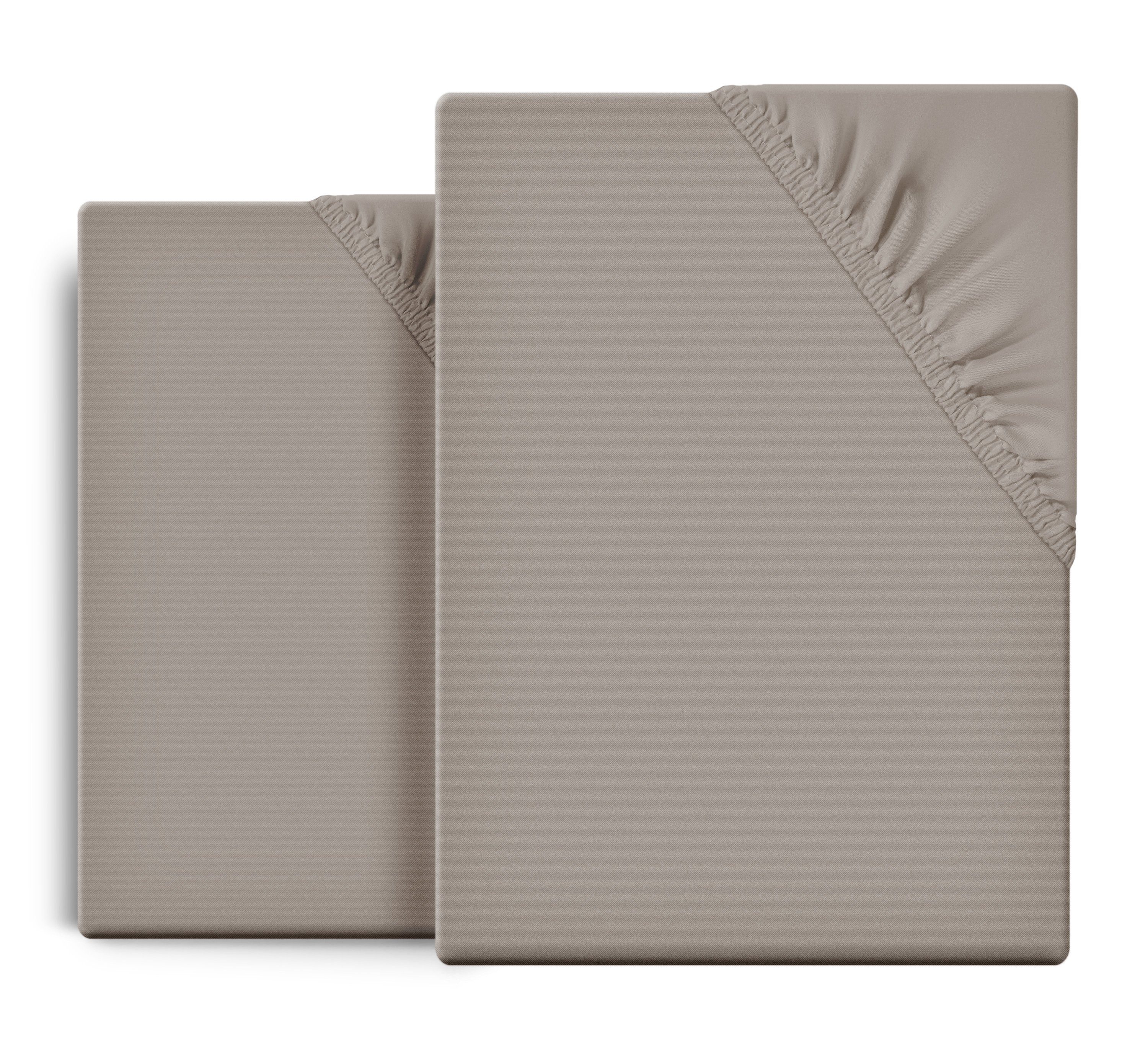 Beautex Spannbettlaken 2er Set Spannbetttuch Bettlaken Premium Baumwolle Je günstig online kaufen