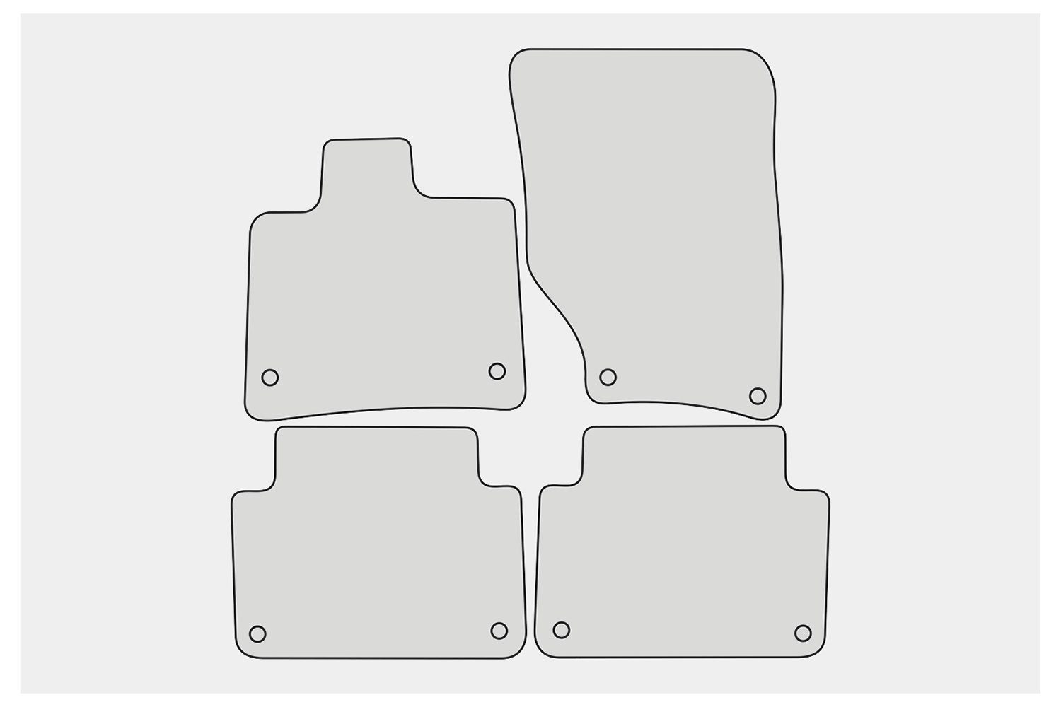 Set EF110 4L 2006-2015 Velours Audi kompatibel Q7 Fußmatten mit teileplus24 Auto-Fußmatten 1