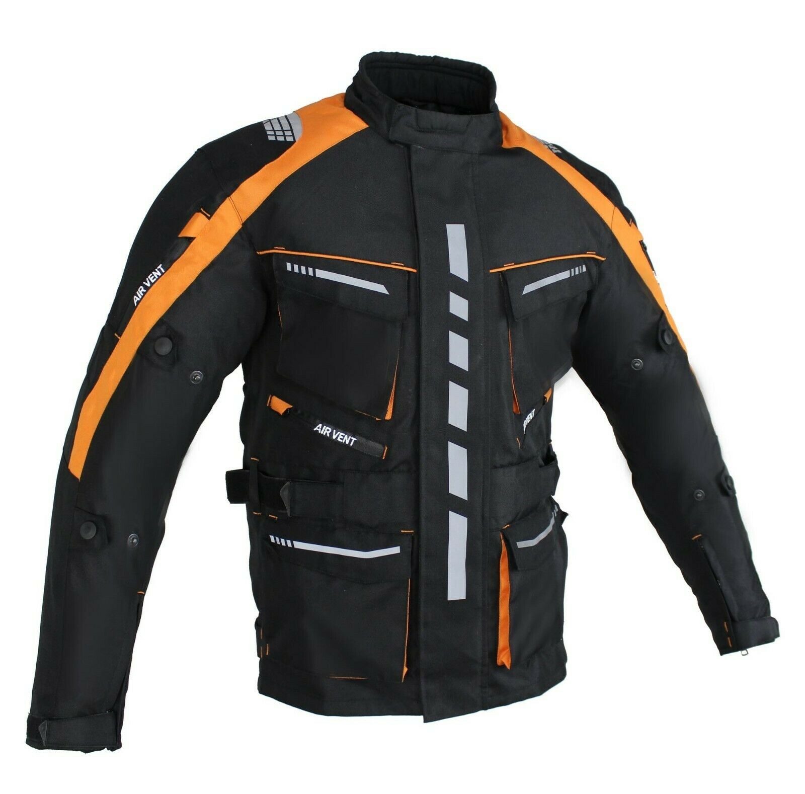 Alpha Speeds Motorradjacke Herren Motorrad Textil Jacke Biker wasserdicht Jacke mit Protektoren Sport, Innenjacke ist trennbar: All Season, Orange