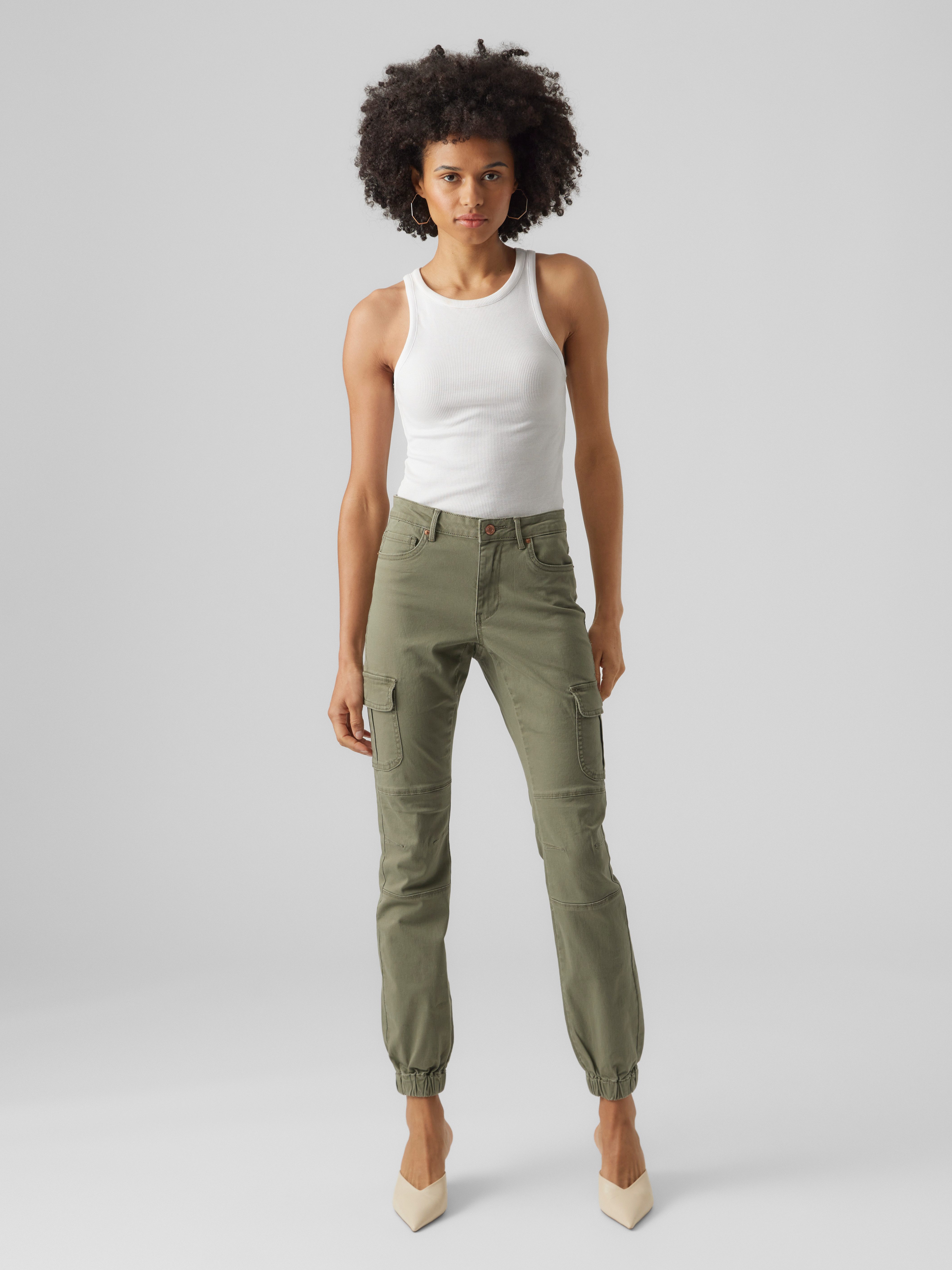 Vero Moda Cargohose VMIVY MR ANKLE CARGO PANTS NOOS